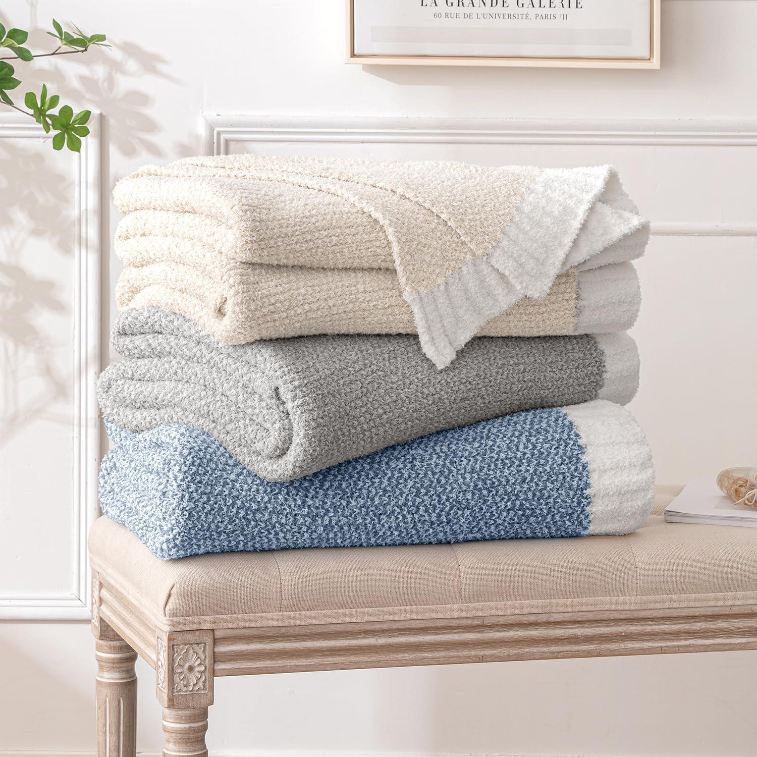 Manta de Lanzar MIULEE Crema 127x152 cm Microfibra Suave