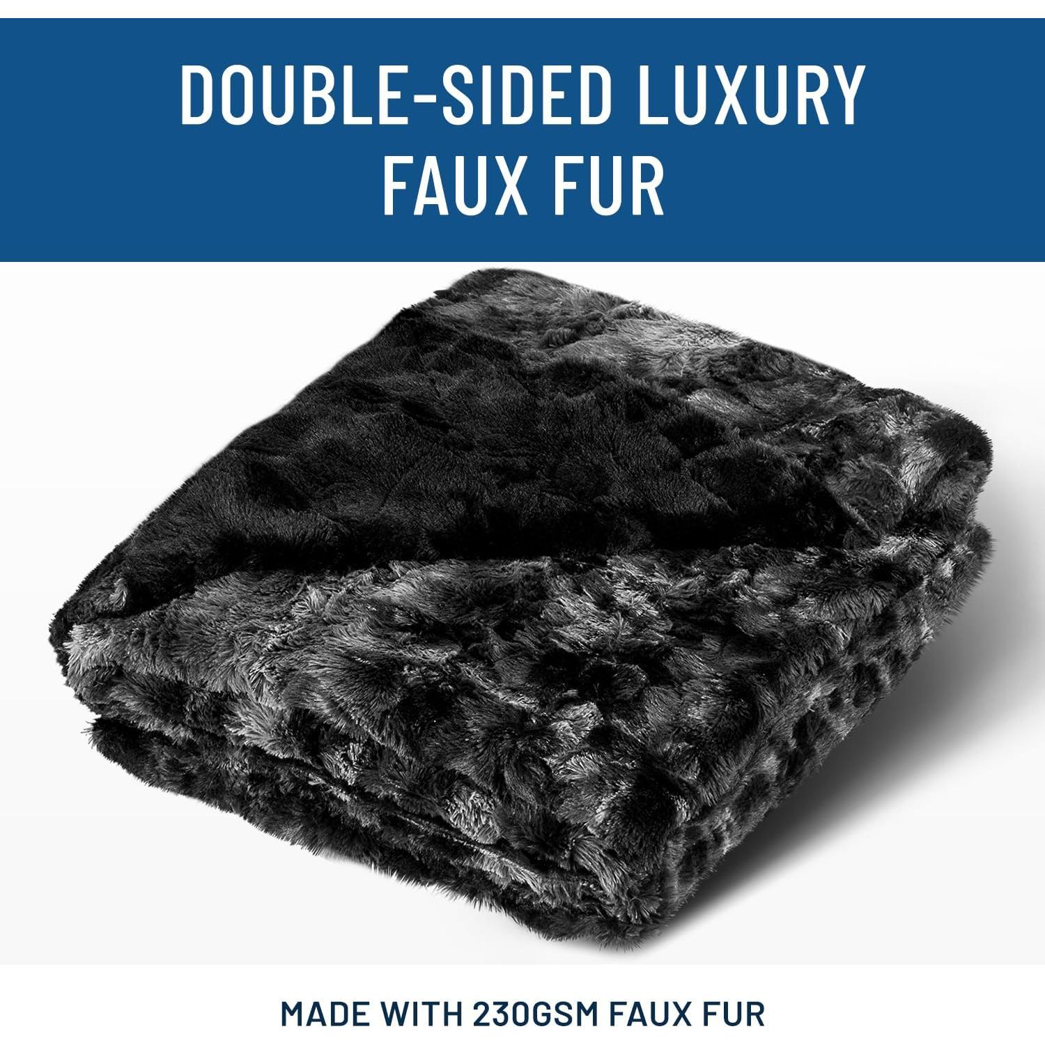 Manta de Piel Sintética Negra Everlasting Comfort 127x165 cm