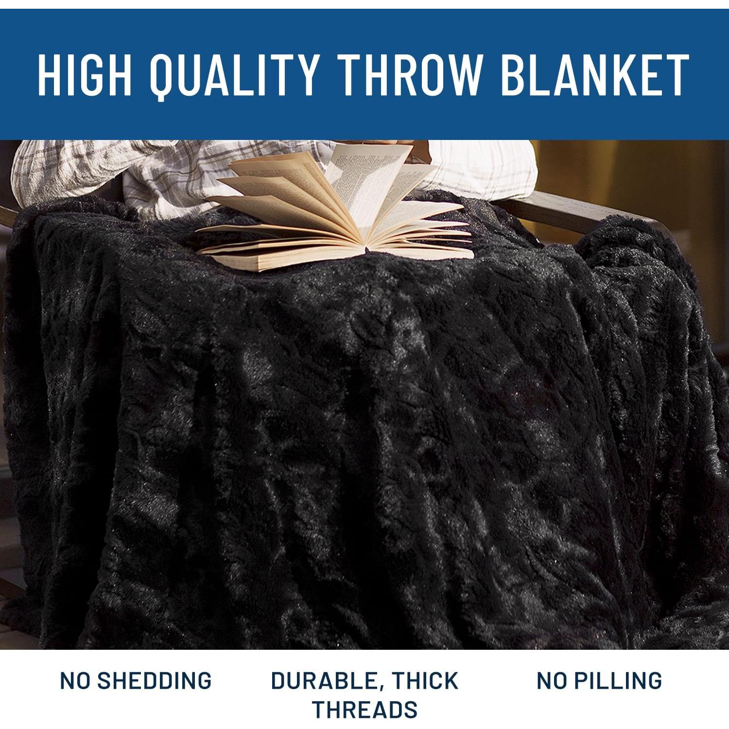 Manta de Piel Sintética Negra Everlasting Comfort 127x165 cm