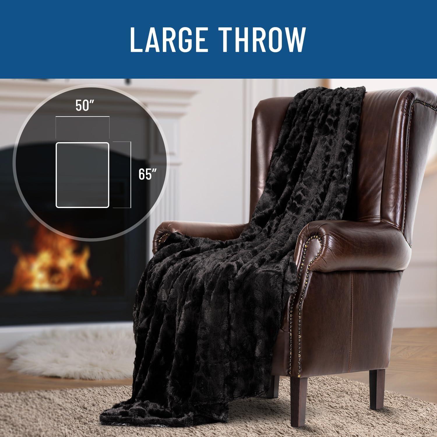 Manta de Piel Sintética Negra Everlasting Comfort 127x165 cm