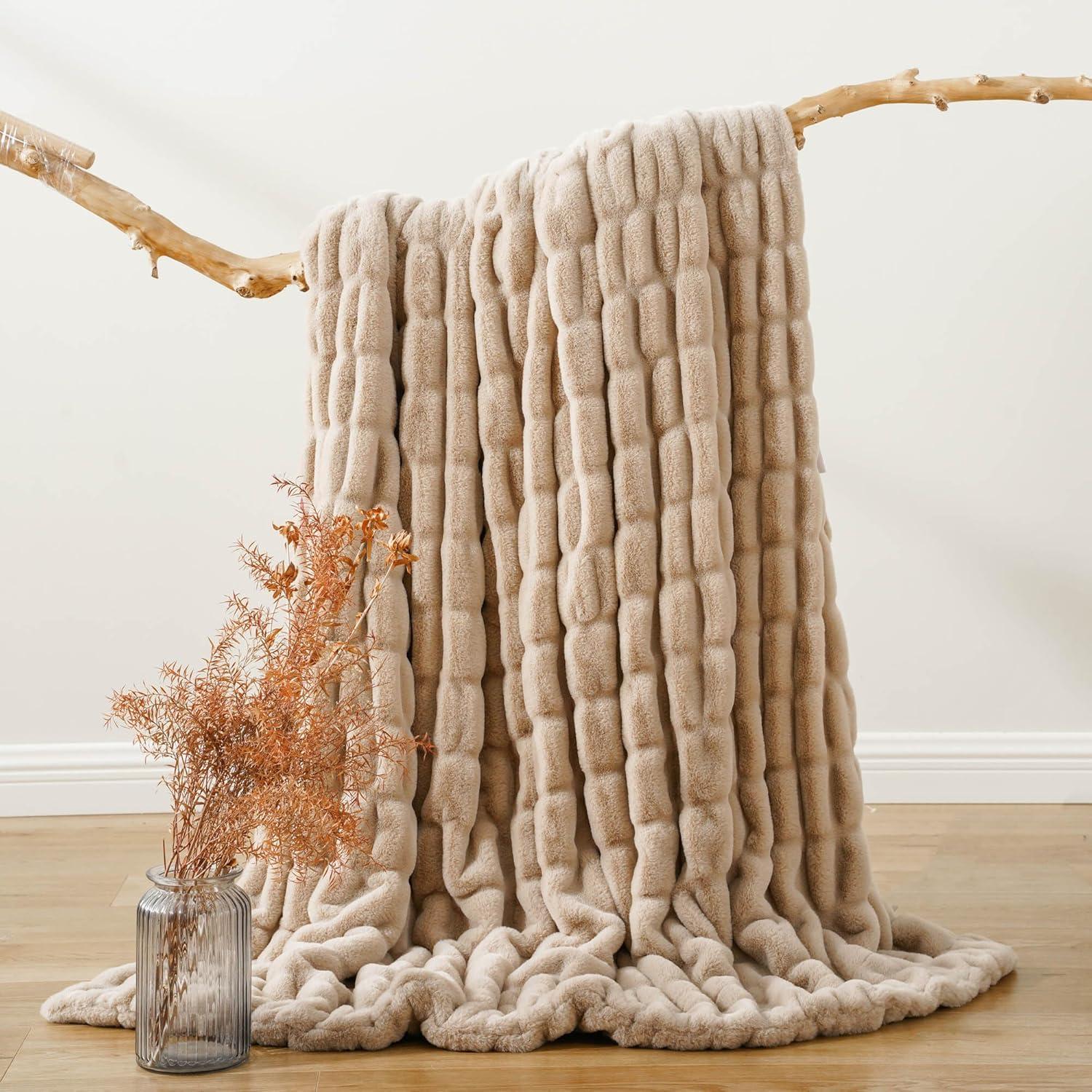 Manta de Pelo Falso Battilo Home 127x152 cm Marrón