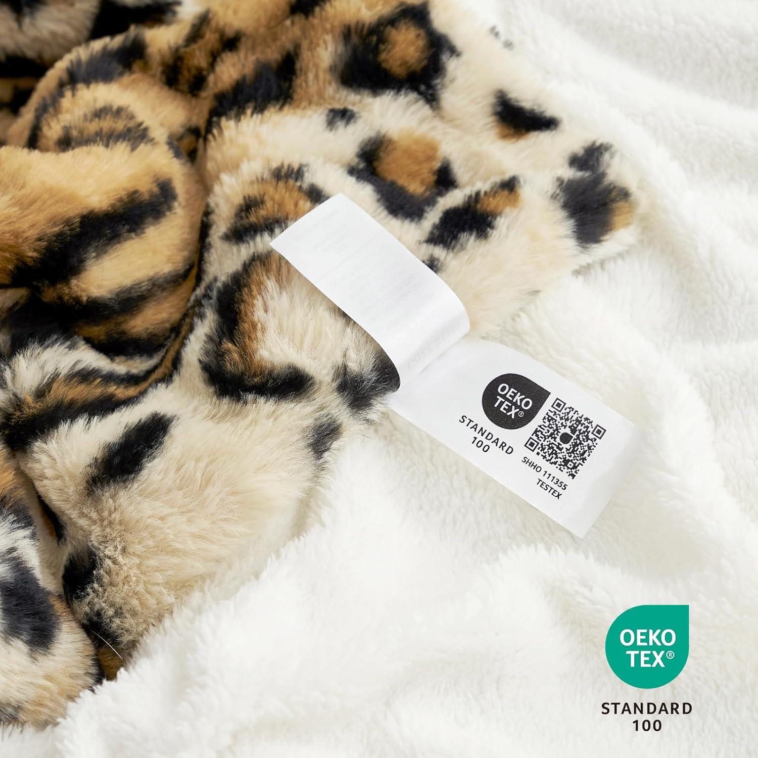 Manta de pelaje sintético Cozy Bliss 127x152 cm leopardo