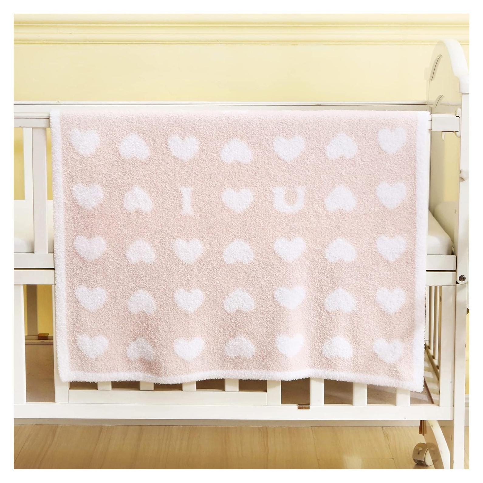 Manta de Peluche BOBOYOYO Corazón Rosa 76.2x76.2 cm Bebé