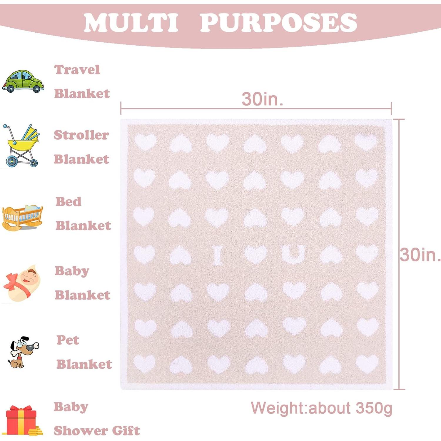 Manta de Peluche BOBOYOYO Corazón Rosa 76.2x76.2 cm Bebé