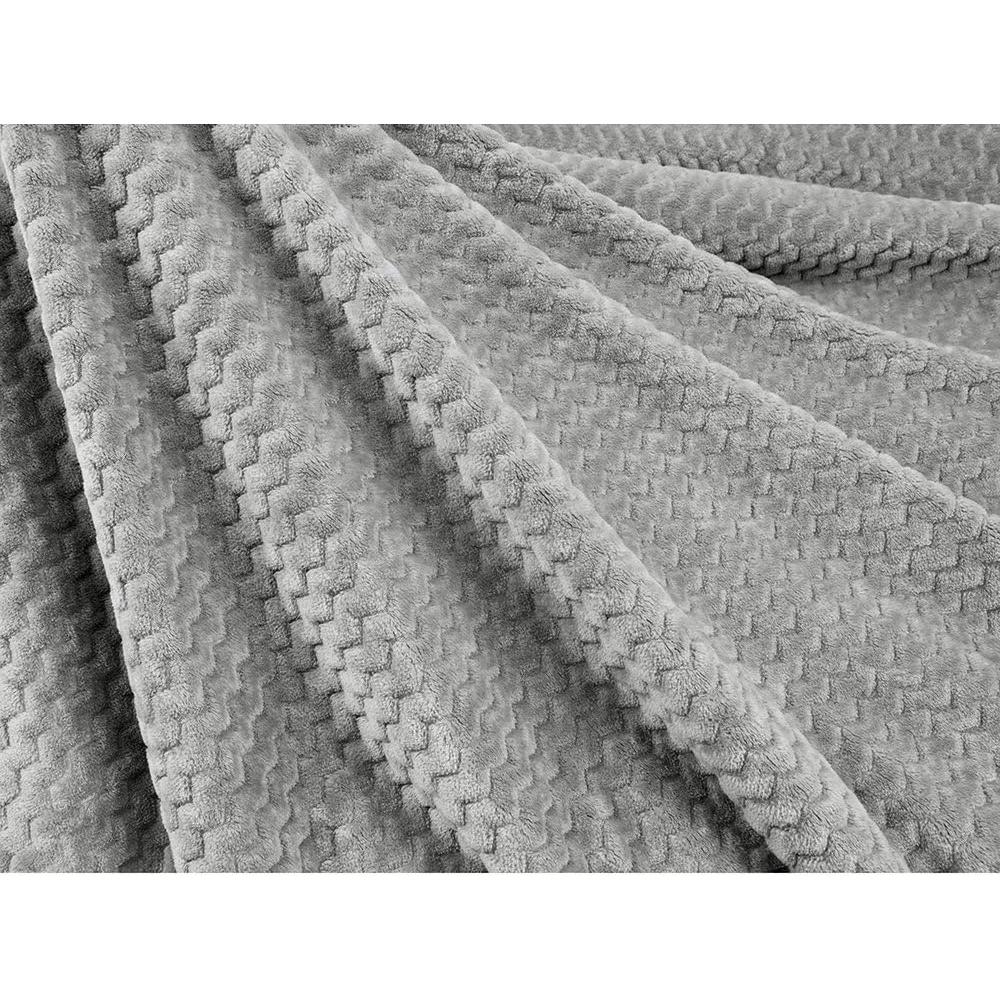Manta de Sherpa Chevron PAVILIA Gris 127x152 cm Reversible