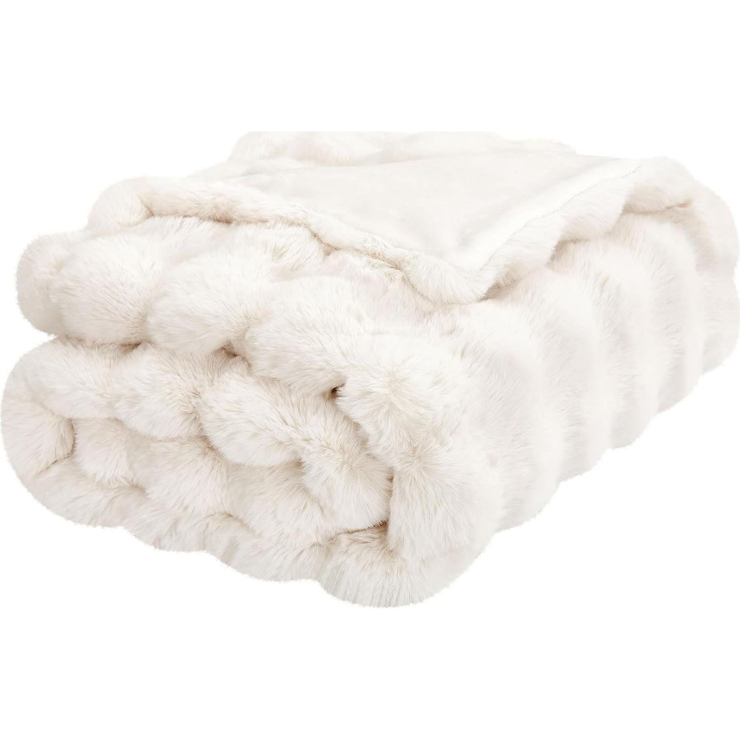 Manta Decorativa Suave DREAMNINE 127x152 cm Piel de Conejo Falsa