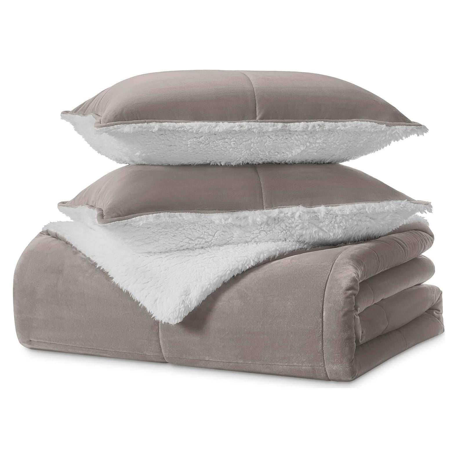 Juego de Edredón UGG Blissful Rey Gris con 2 Fundas Reversibles