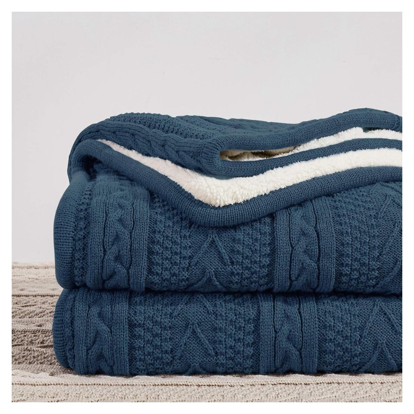 Manta de Acrílico Longhui 127x160 cm Gris Azul Reversible