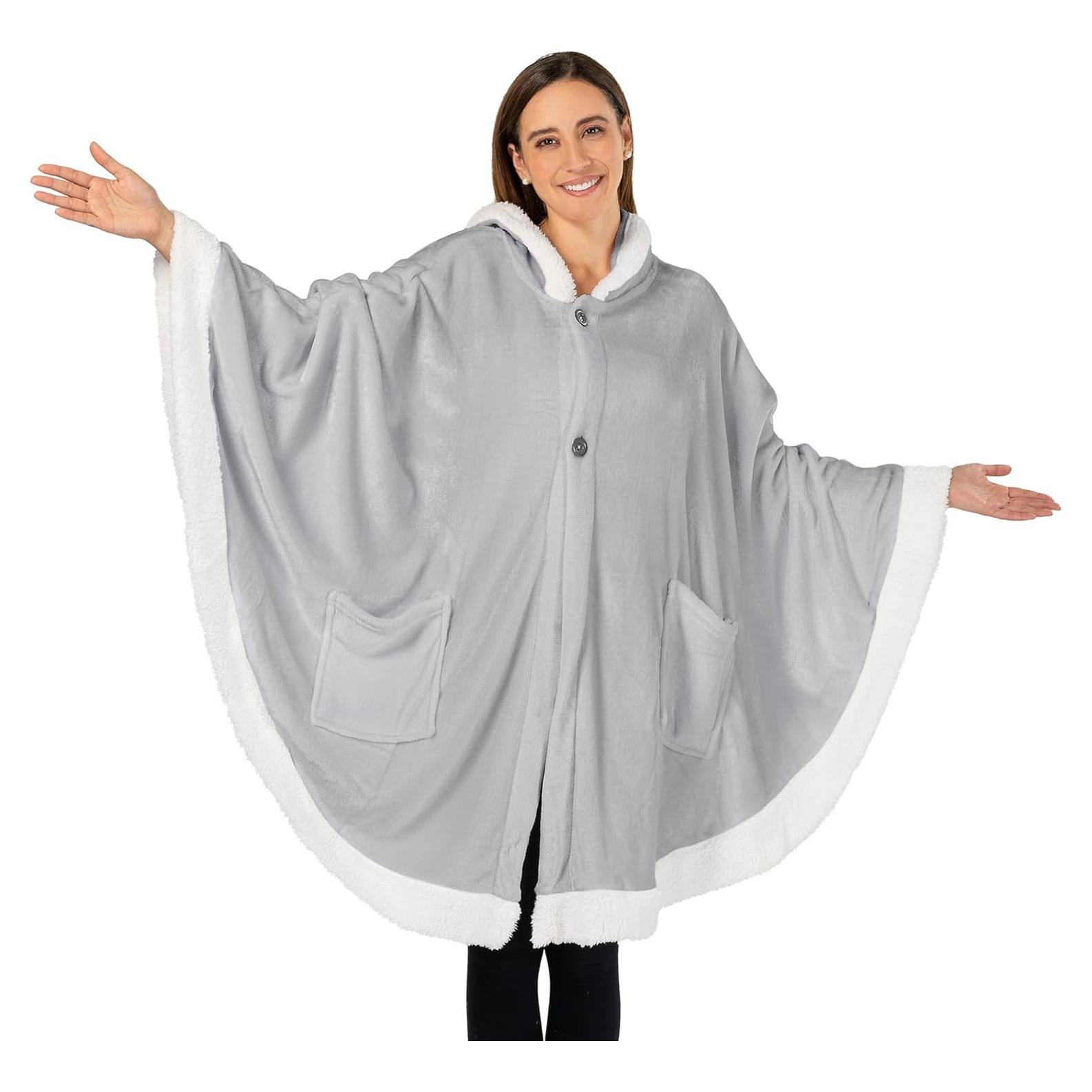 Manta Ponible PAVILIA para Mujeres Adultas - Forro Polar Gris