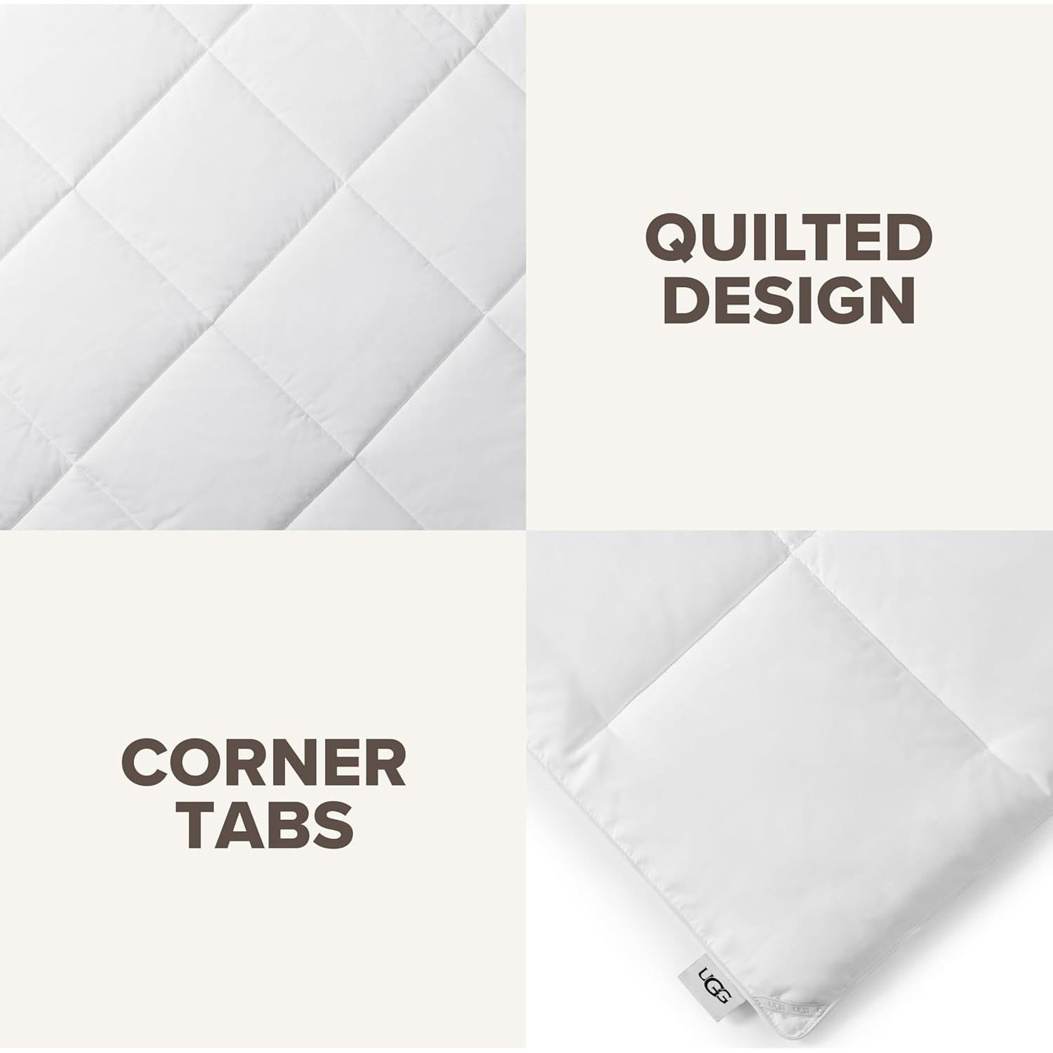 Edredón Twin UGG Danielle Blanco Esponjoso Lavable a Máquina