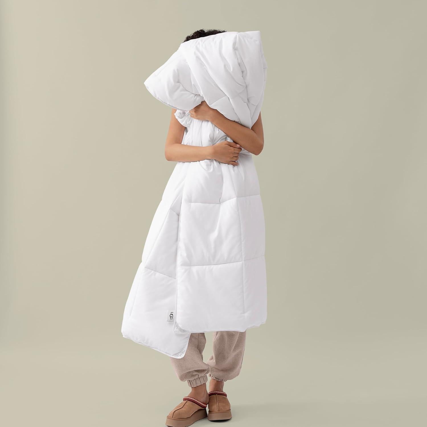 Edredón Twin UGG Danielle Blanco Esponjoso Lavable a Máquina