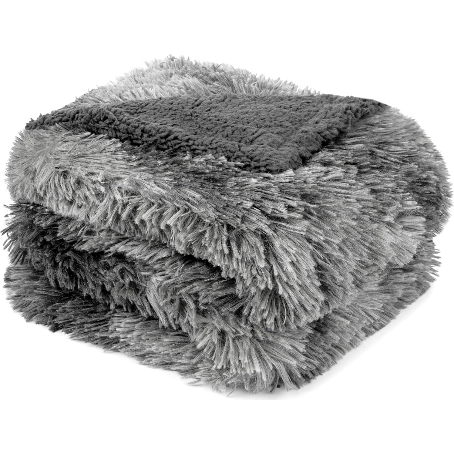 Manta de Peluche Pavilia Tie-Dye Gris 127x152 cm Sherpa