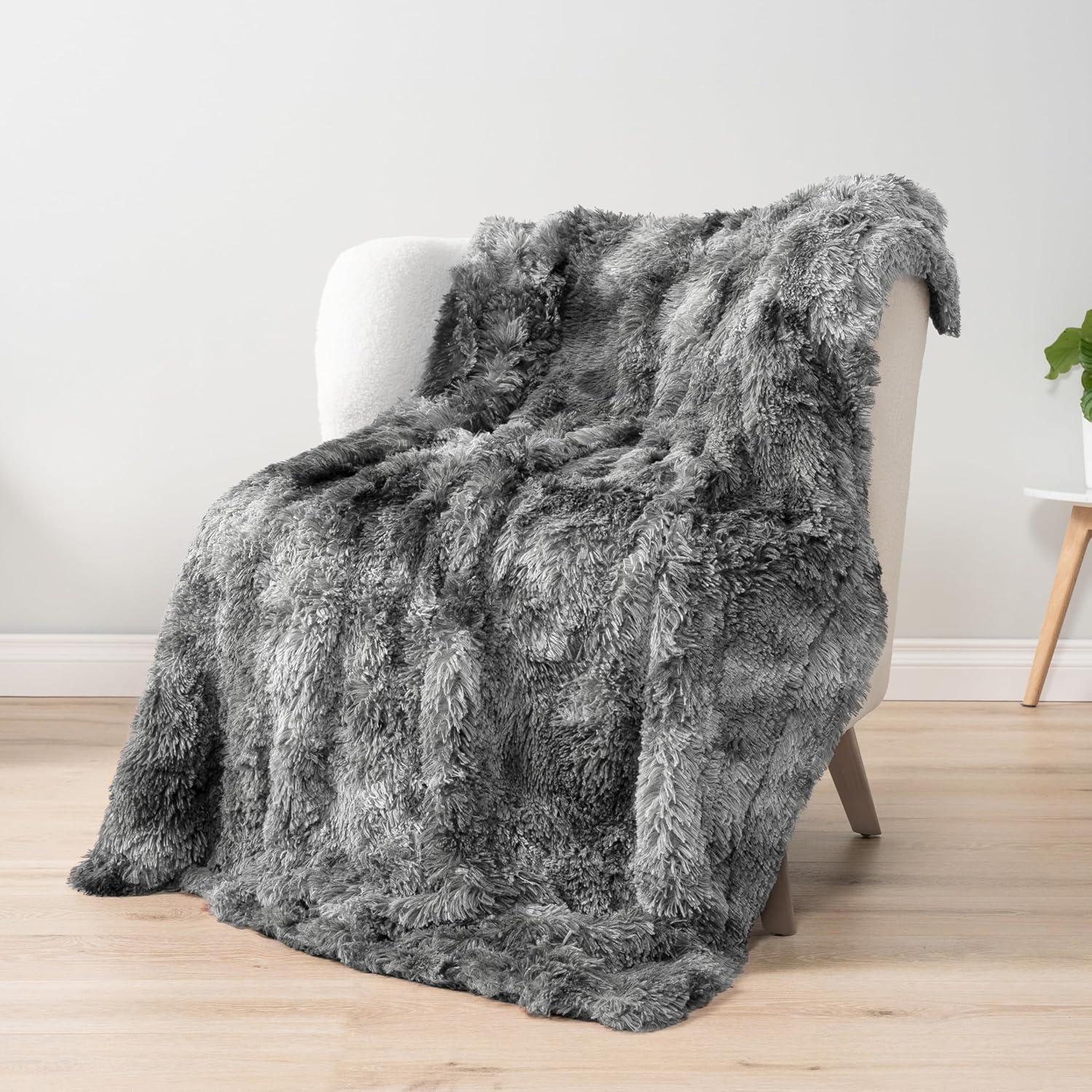 Manta de Peluche Pavilia Tie-Dye Gris 127x152 cm Sherpa