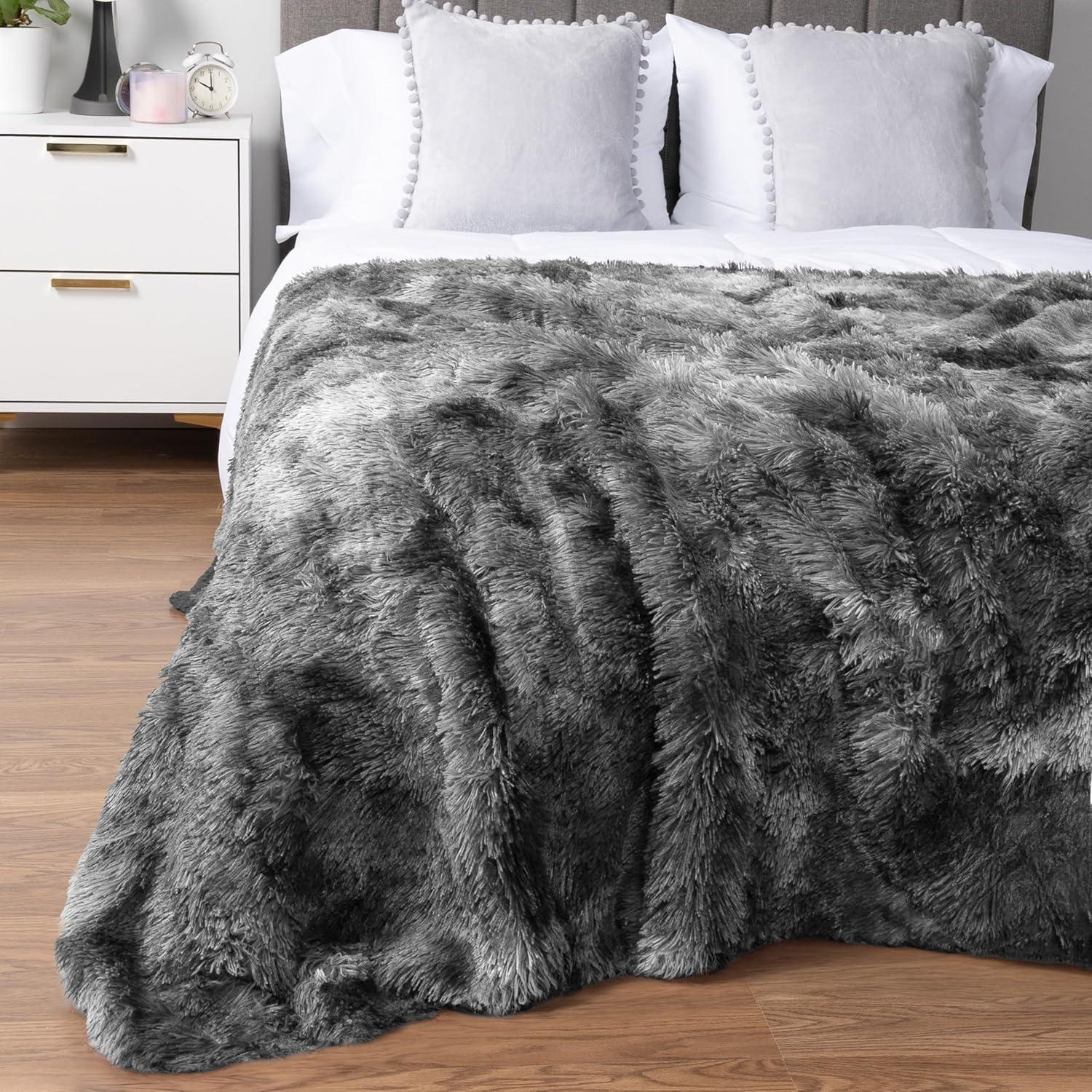 Manta de Peluche Pavilia Tie-Dye Gris 127x152 cm Sherpa