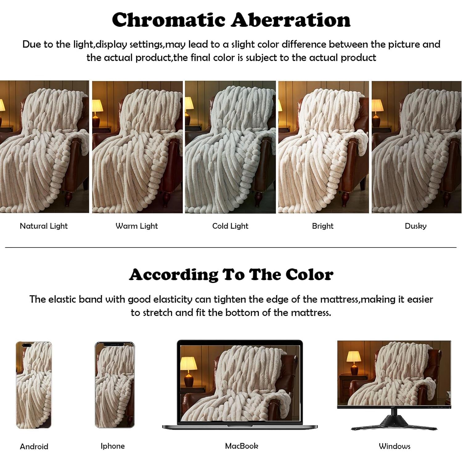 Manta de Piel Sintética NEWCOSPLAY 127x152cm Lino Acanalado