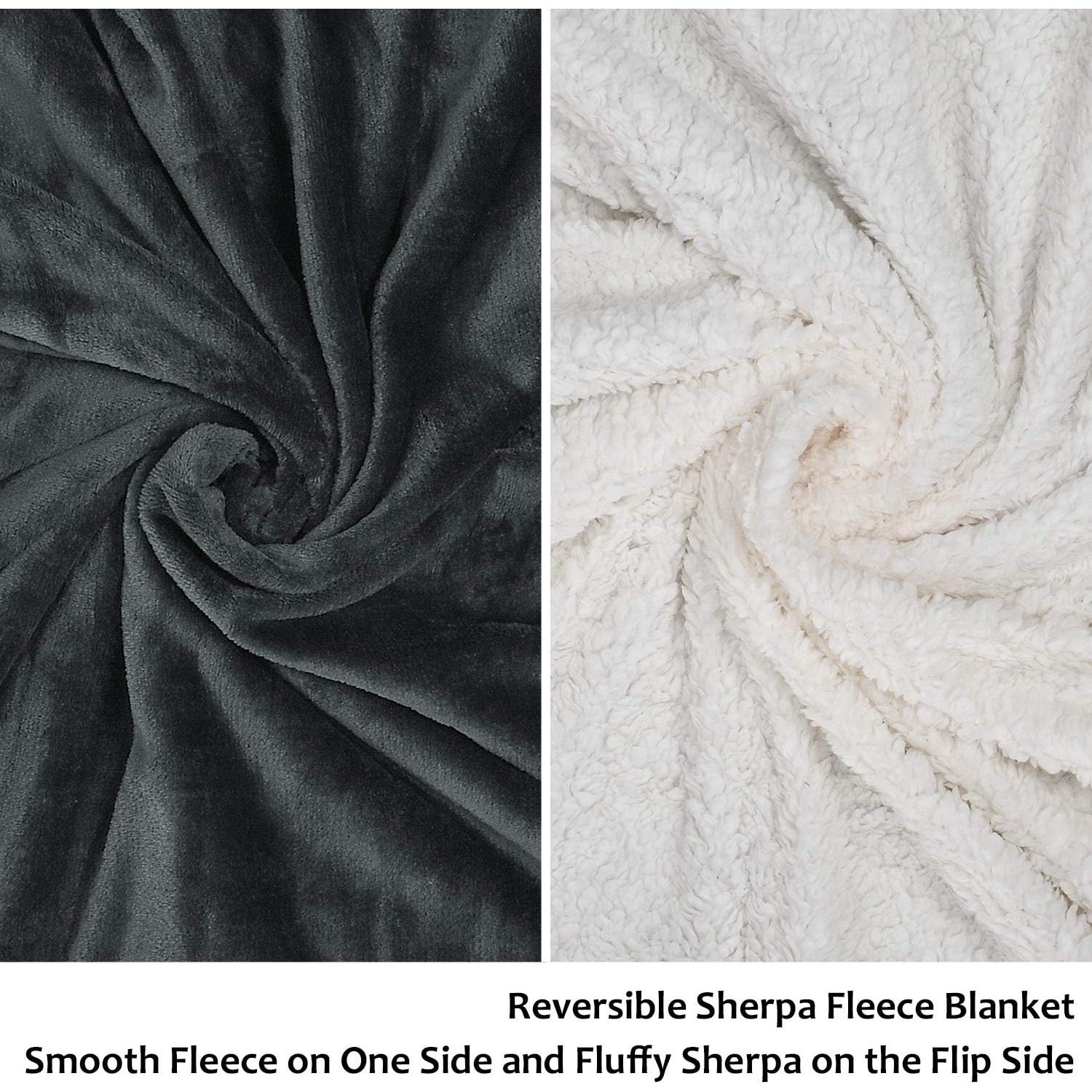 Manta de Sherpa Catalonia Gris Carbón 127x152 cm Reversible