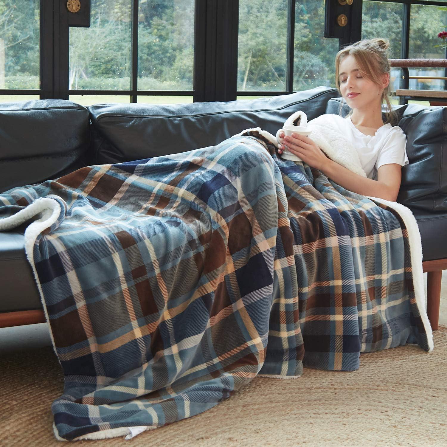 Manta de Sherpa MERRYLIFE 152x178 cm Color Groenlandia