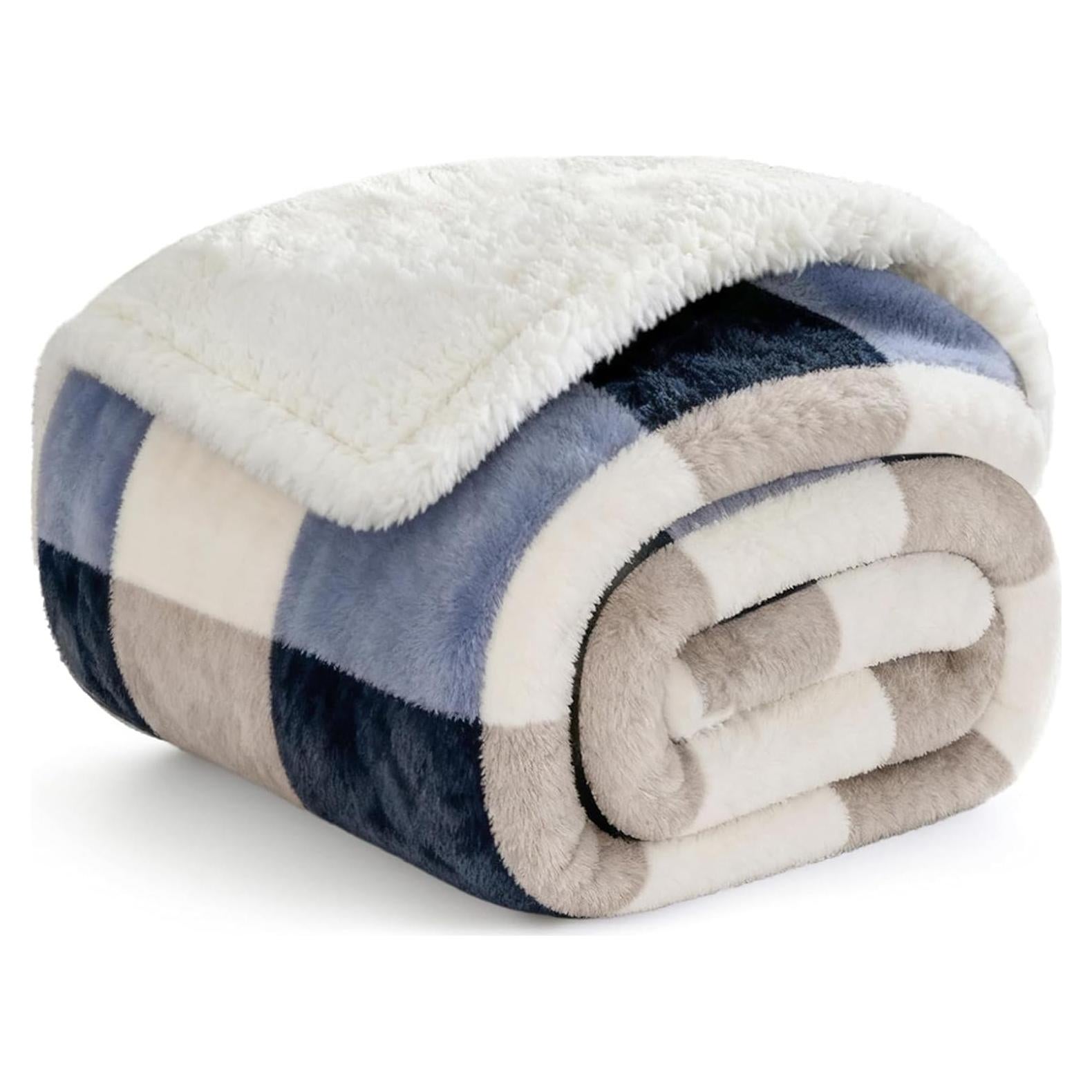 Manta Sherpa Gracelife 127x152 cm Gris-Azul Suave