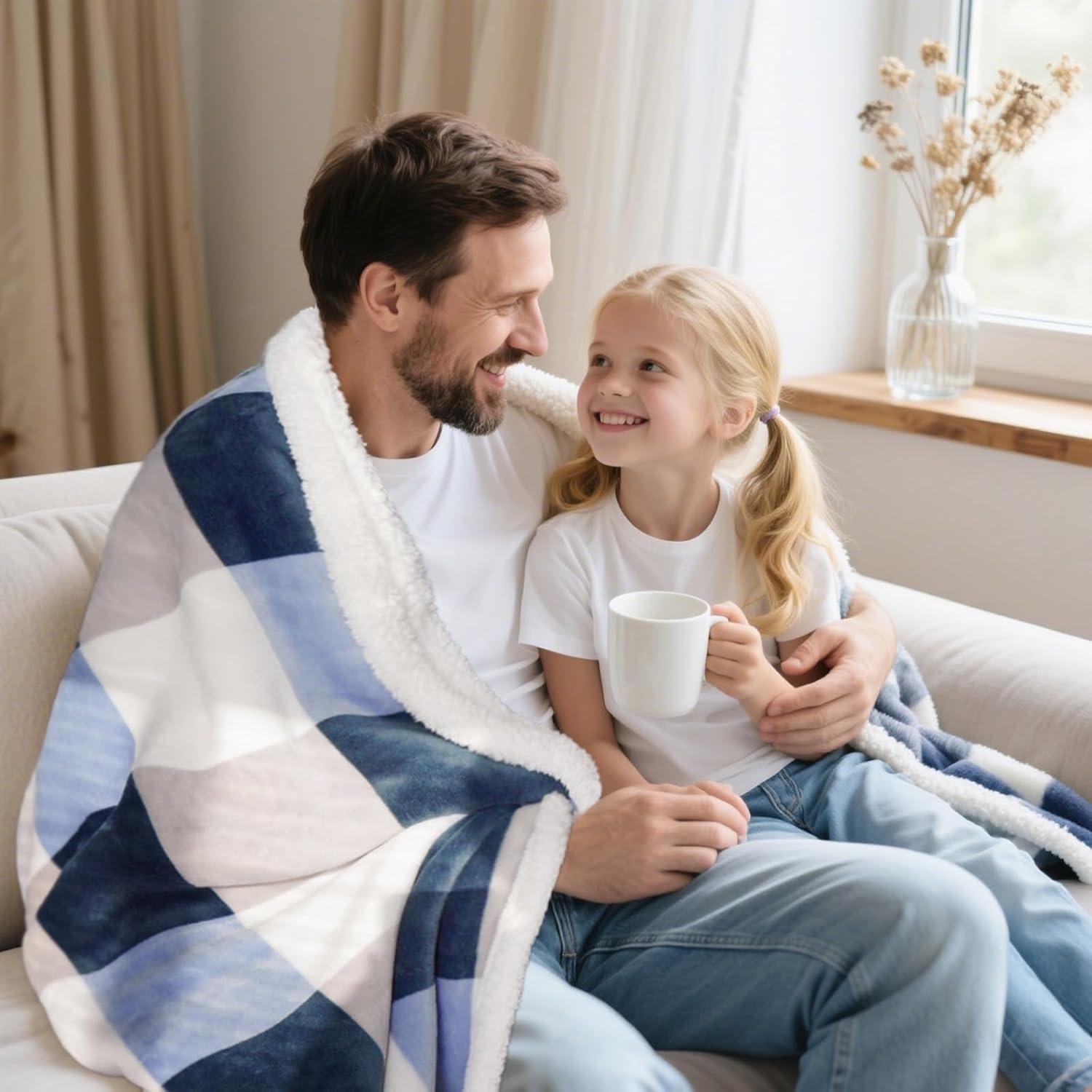 Manta Sherpa Gracelife 127x152 cm Gris-Azul Suave