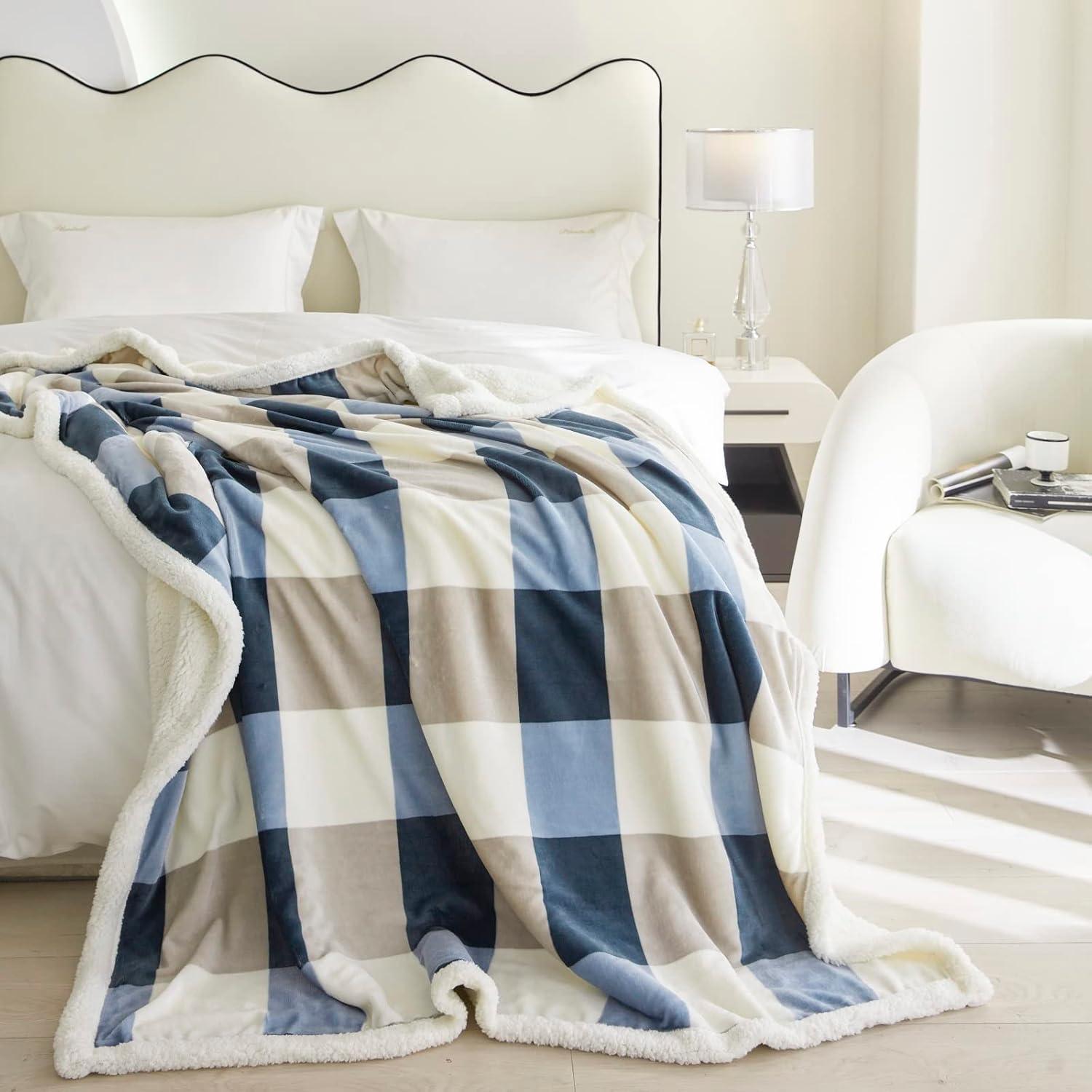 Manta Sherpa Gracelife 127x152 cm Gris-Azul Suave