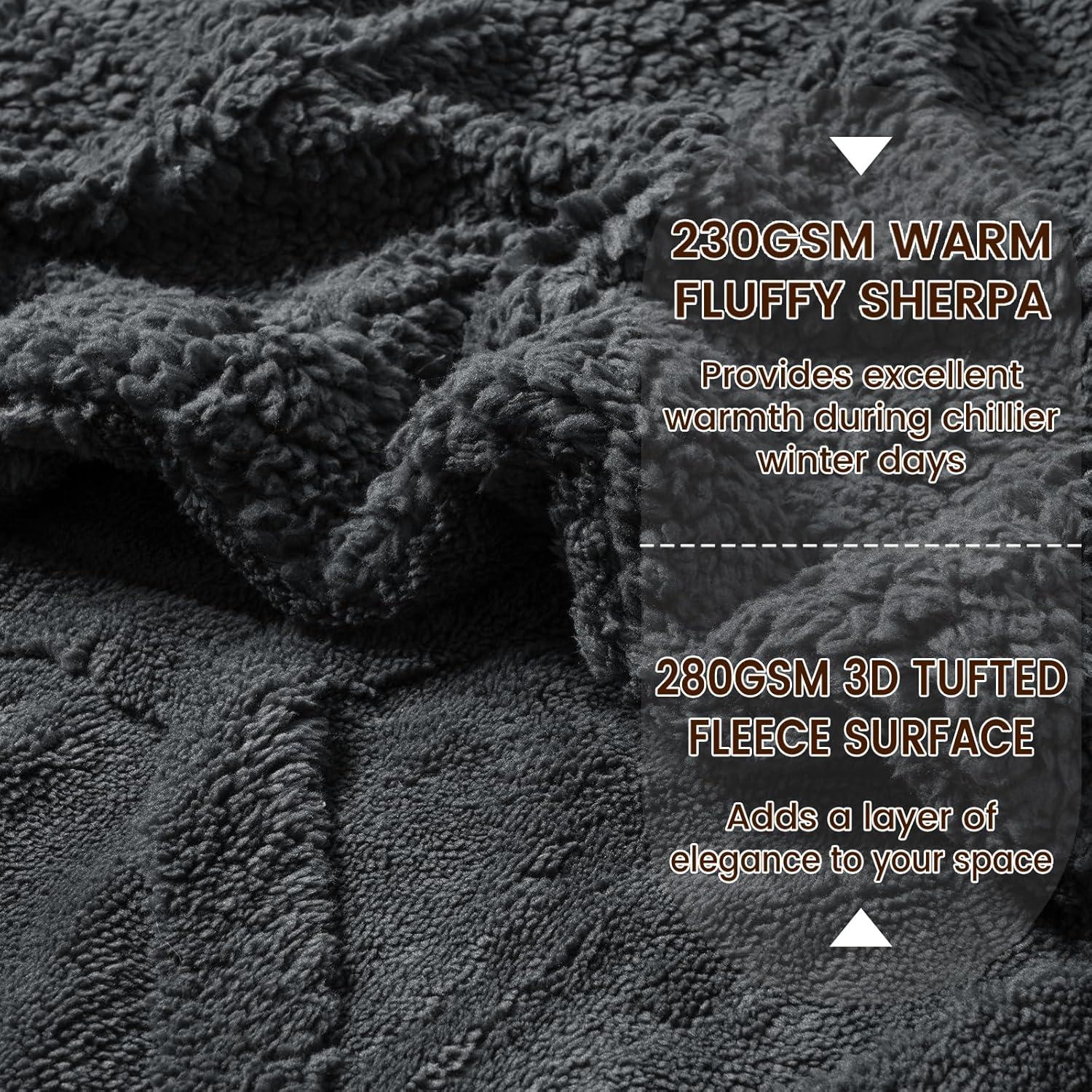 Manta de Fleece PHF Gris Oscuro 127x152cm Invierno 510GSM