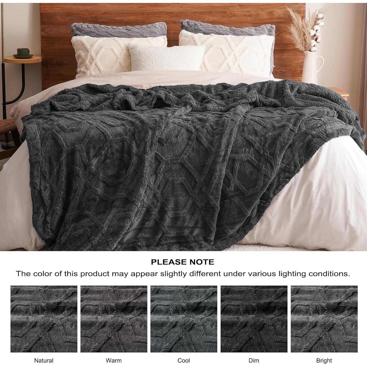 Manta de Fleece PHF Gris Oscuro 127x152cm Invierno 510GSM