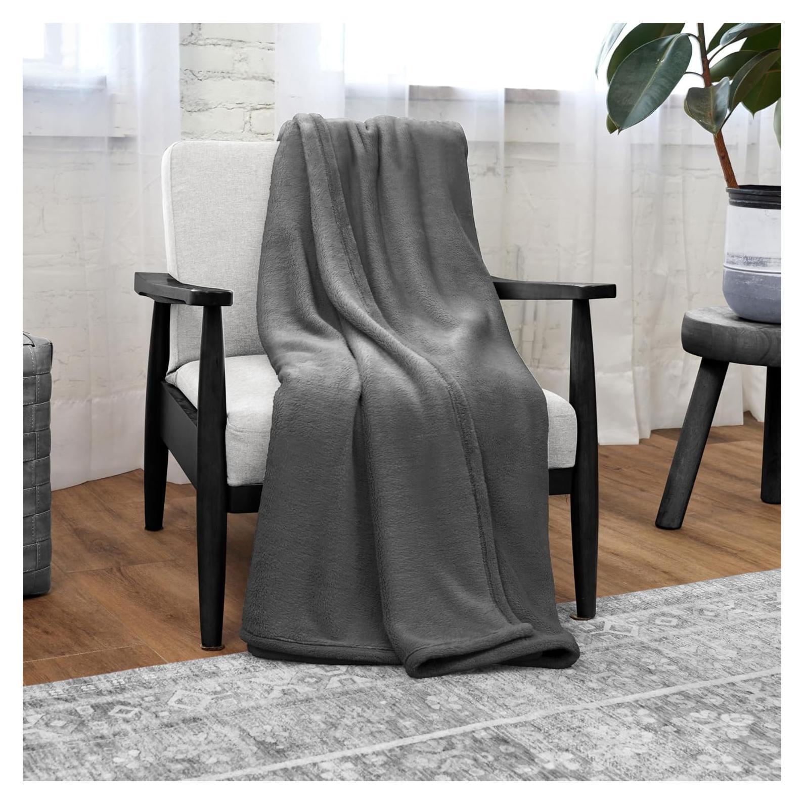 Manta Acogedora Warmwell Northwest 127x152 cm Piel Sintética Carbón