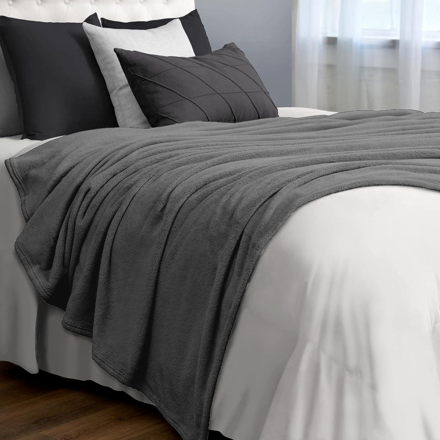 Manta Acogedora Warmwell Northwest 127x152 cm Piel Sintética Carbón