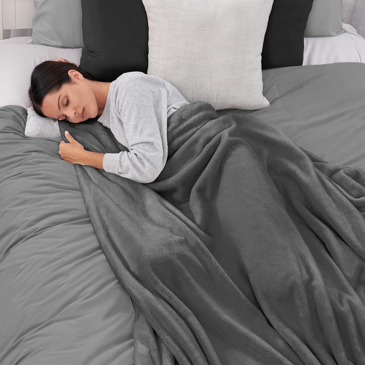 Manta Acogedora Warmwell Northwest 127x152 cm Piel Sintética Carbón