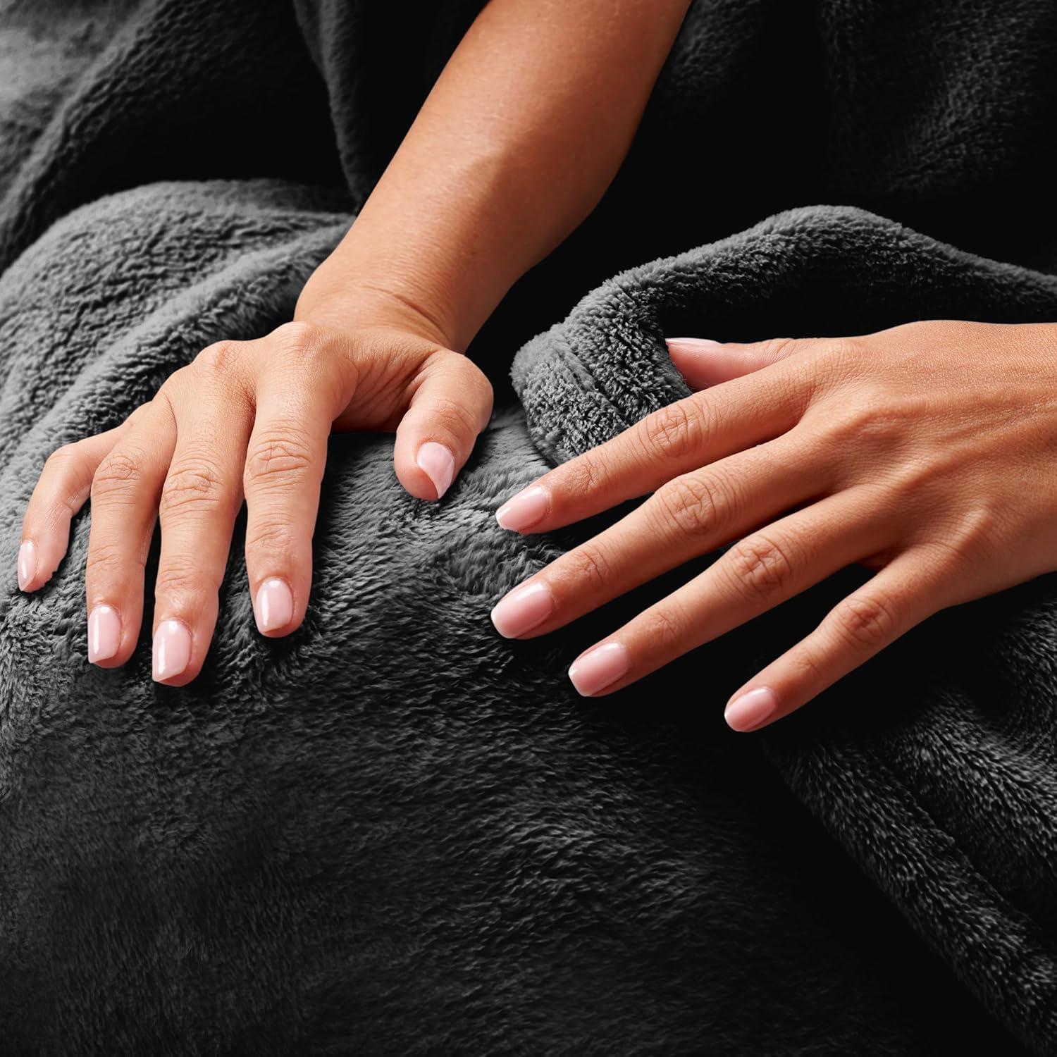 Manta Acogedora Warmwell Northwest 127x152 cm Piel Sintética Carbón