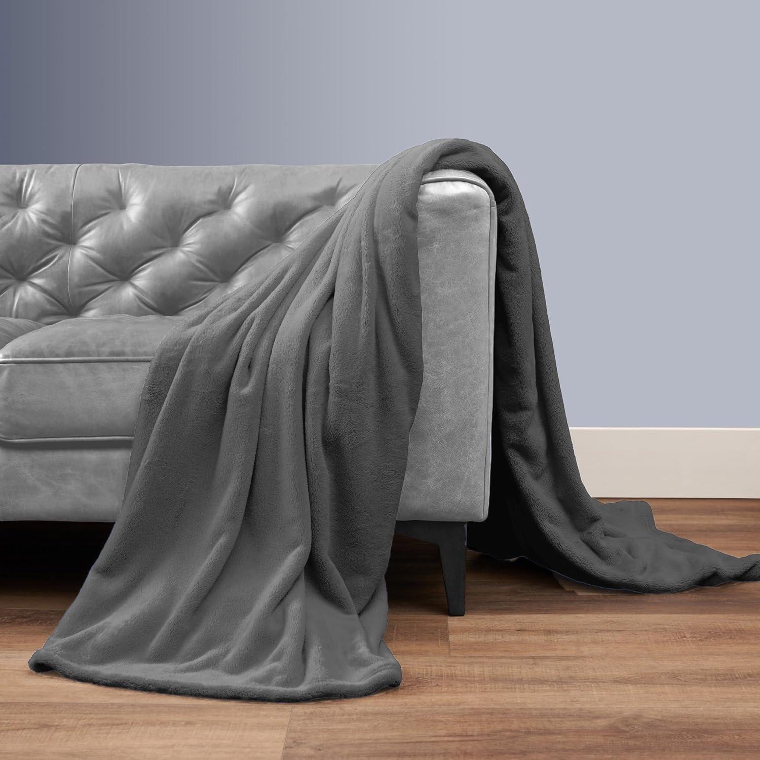 Manta Acogedora Warmwell Northwest 127x152 cm Piel Sintética Carbón