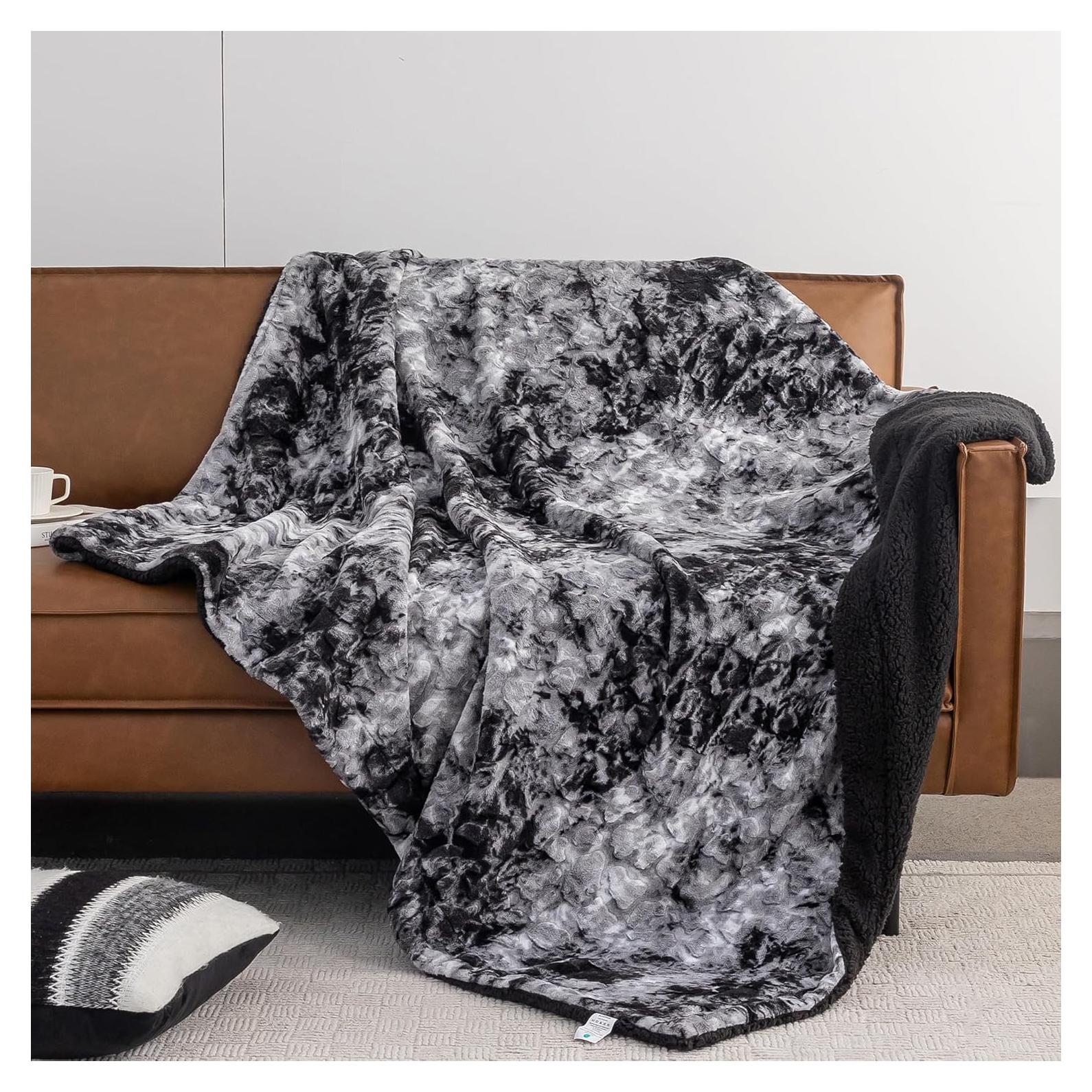 Manta Reversible Korbliss de Sherpa y Piel Falsa 127x152cm