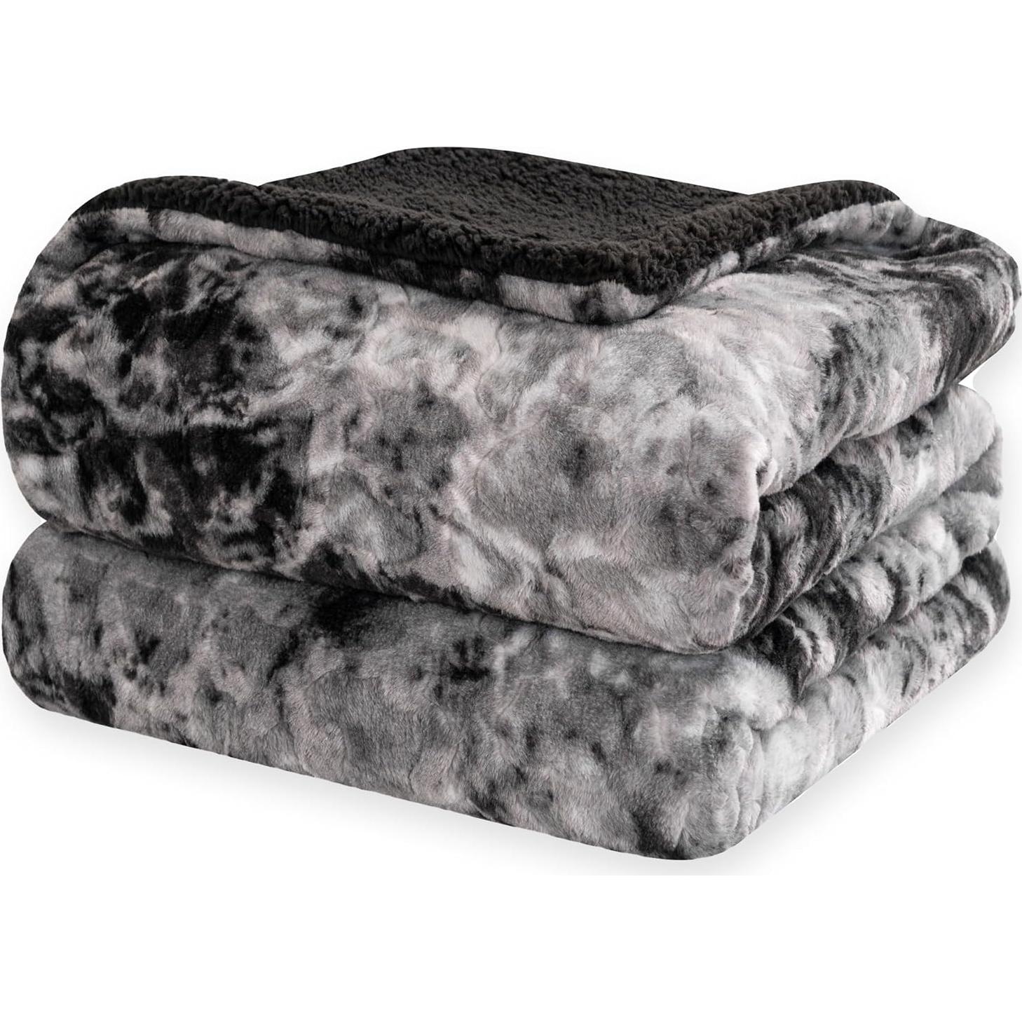 Manta Reversible Korbliss de Sherpa y Piel Falsa 127x152cm