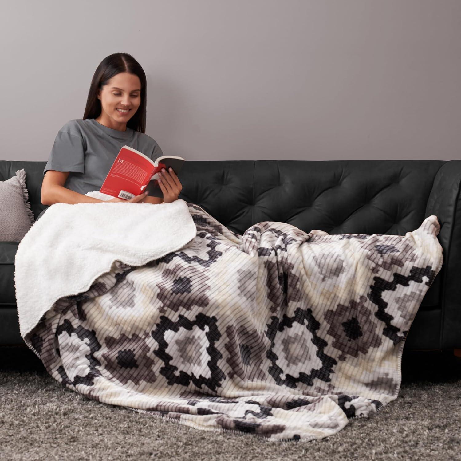 Manta de lanzamiento Northwest Nadira Ikat 127x152 cm Sherpa