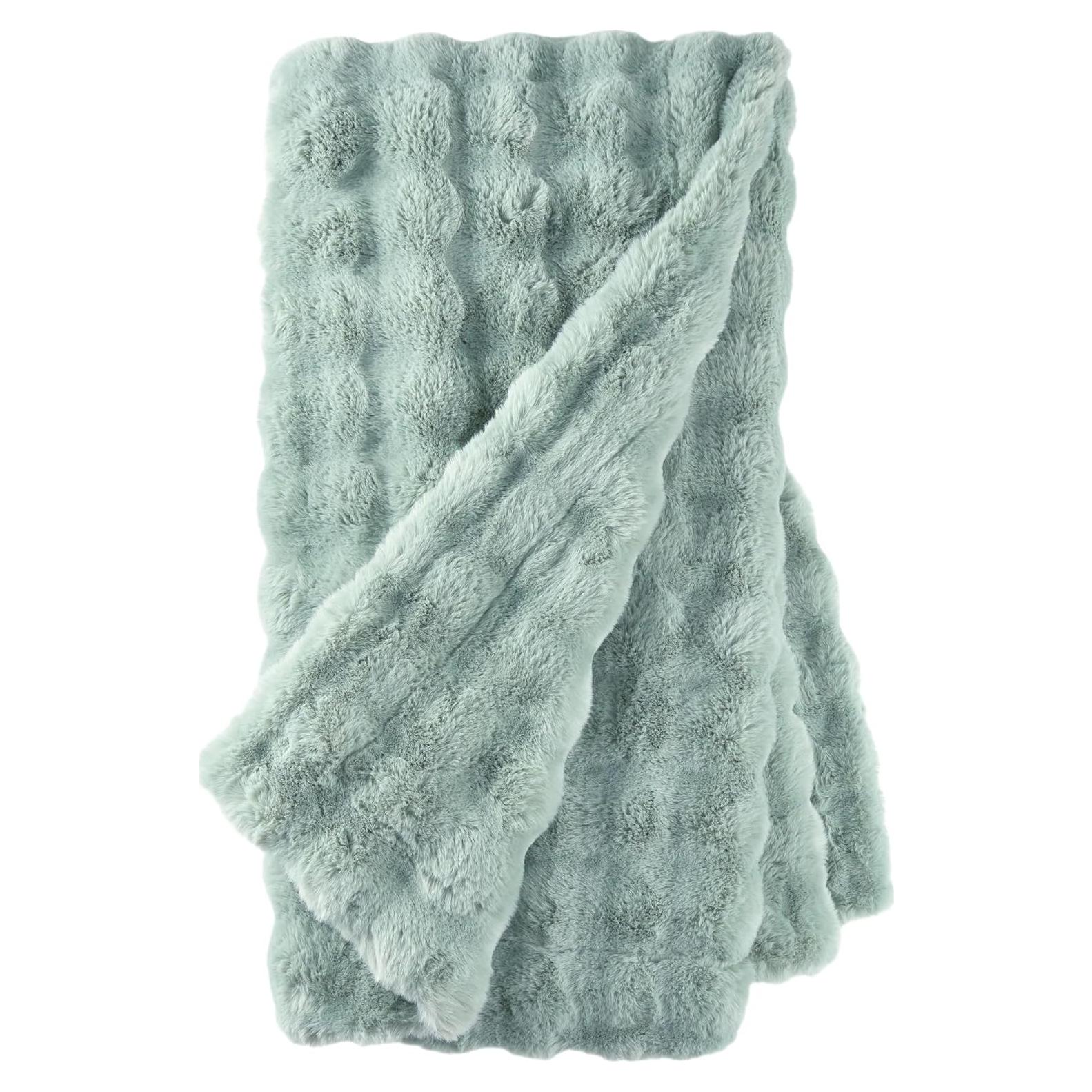 Manta Fab Faux Pine Cone Hill 178x127 cm Sólido Azul