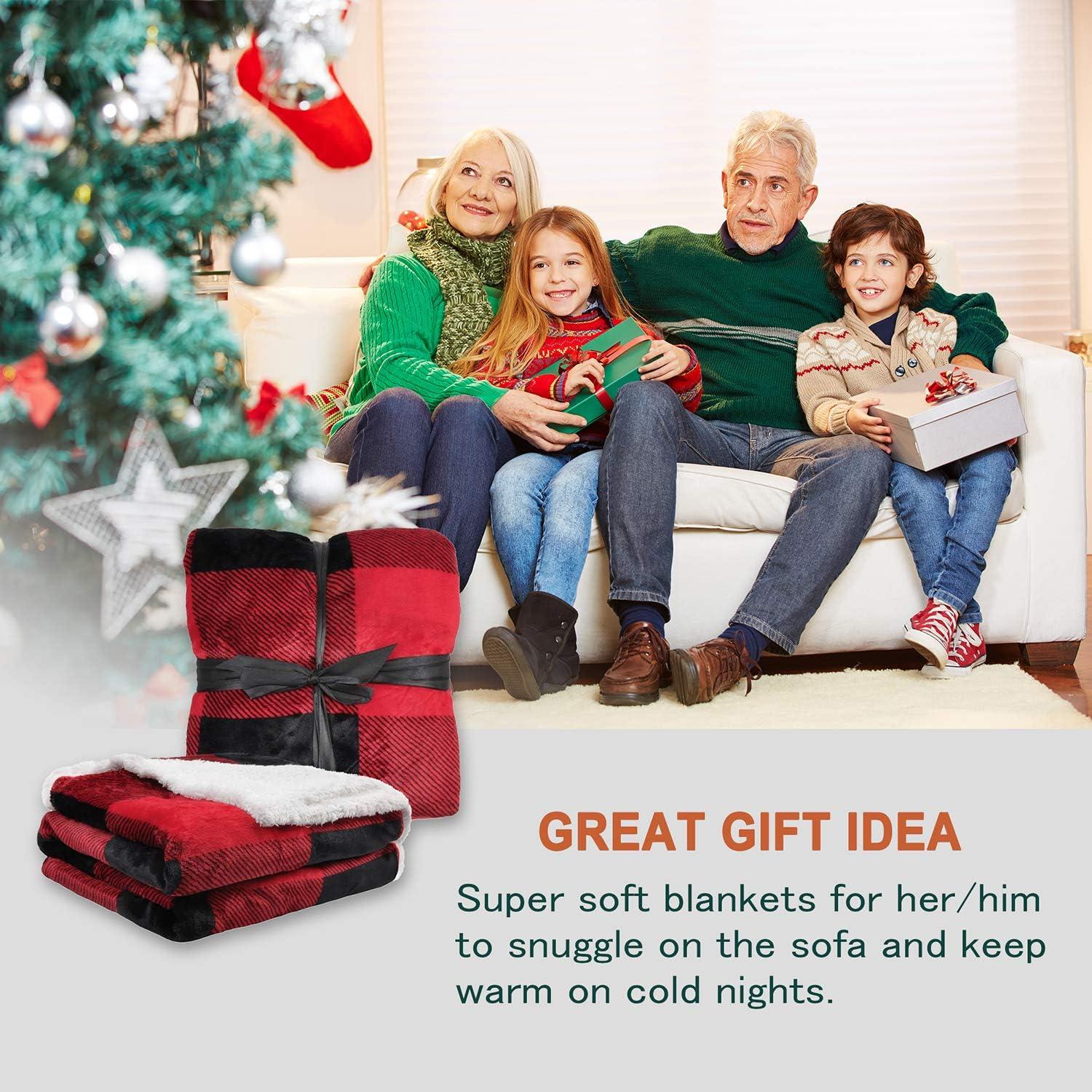 Manta Sherpa Reversible Catalonia 127x152 cm Cuadros Rojos