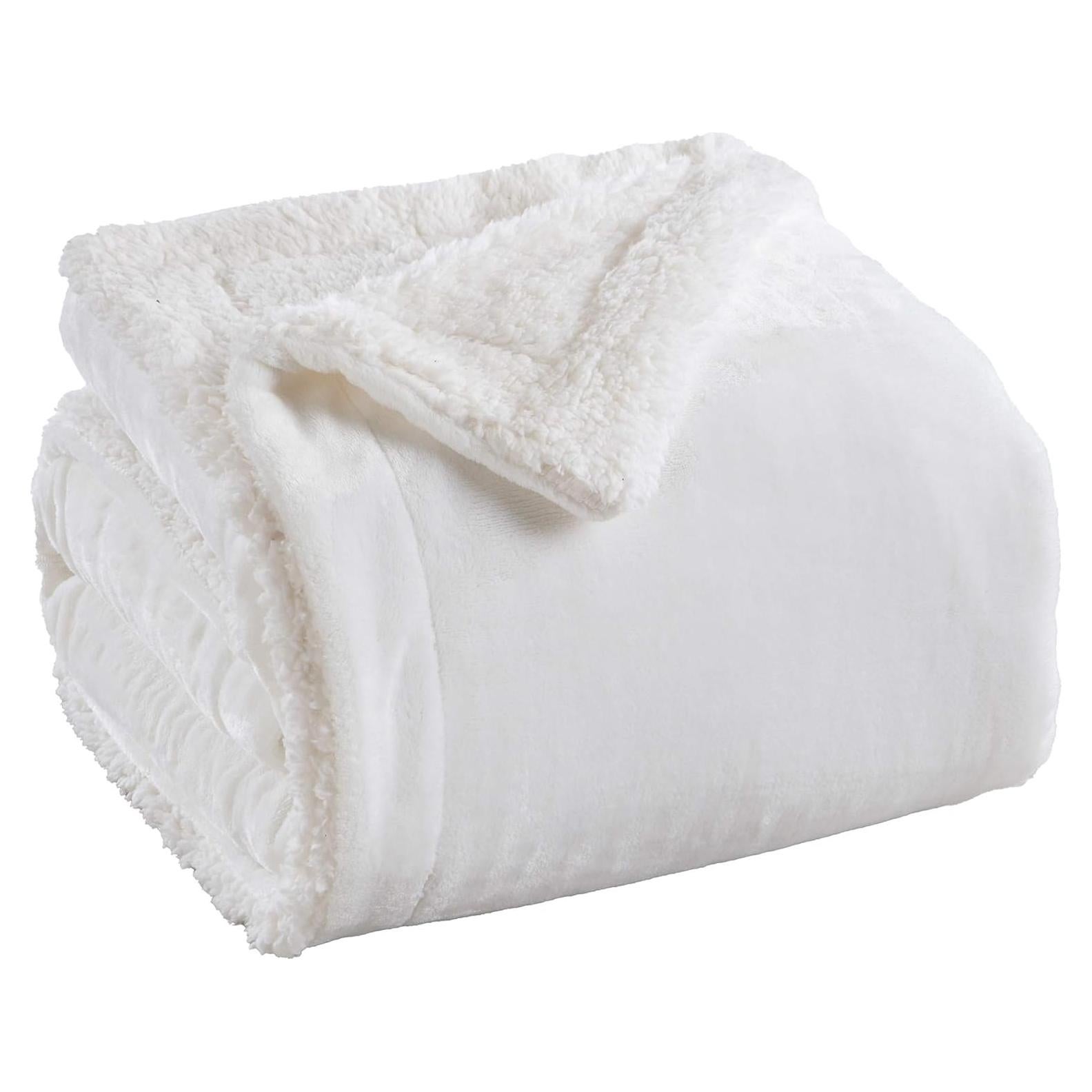 Manta de Forro Polar Gran Bay Home Plush Sherpa 127x152 cm Blanca