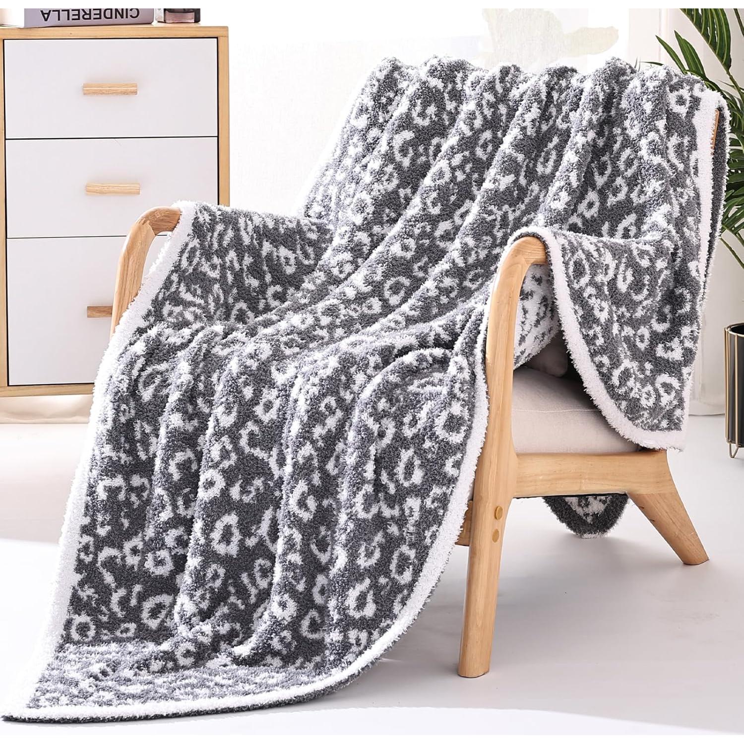 Manta Panku Leopardo Jacquard 127x152 cm Gris Suave