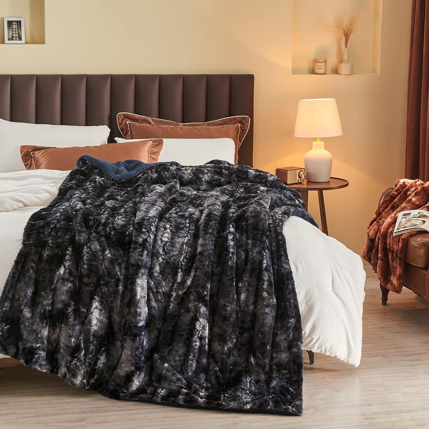 Manta de Piel Sintética NEWCOSPLAY 127x152cm Tie-dye Negro