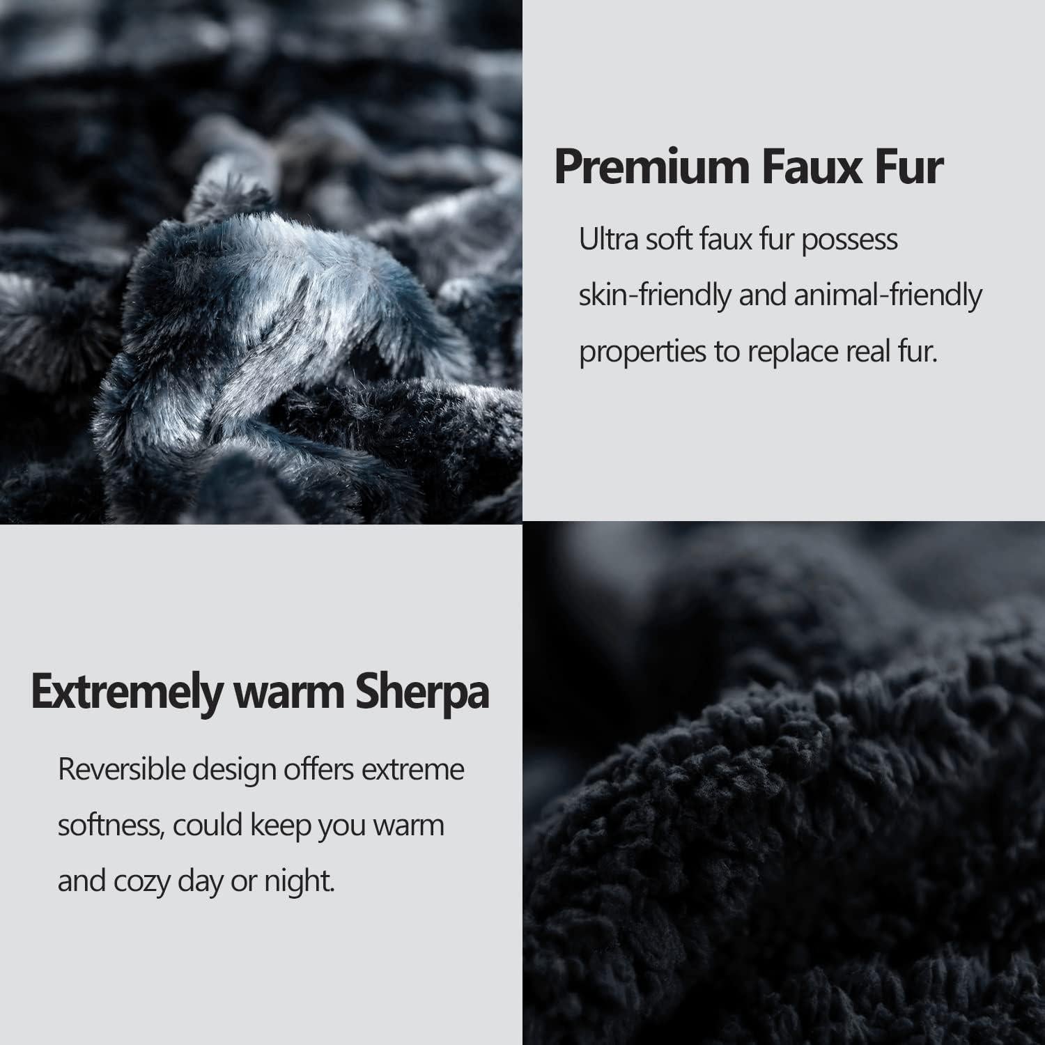 Manta de Piel Sintética NEWCOSPLAY 127x152cm Tie-dye Negro