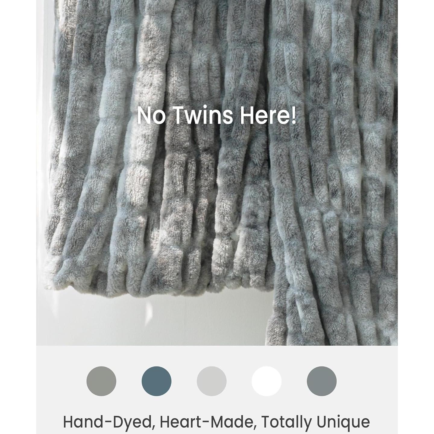 Manta de Piel Sintética blunique 127x152 cm Tie-Dye Gris