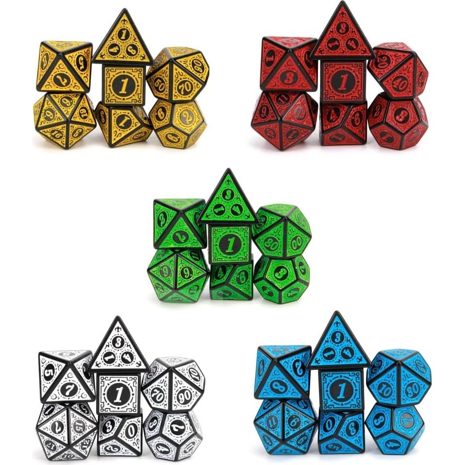 Juego de Dados Poliedricos PUGED 42 Pcs Retro D&D RPG