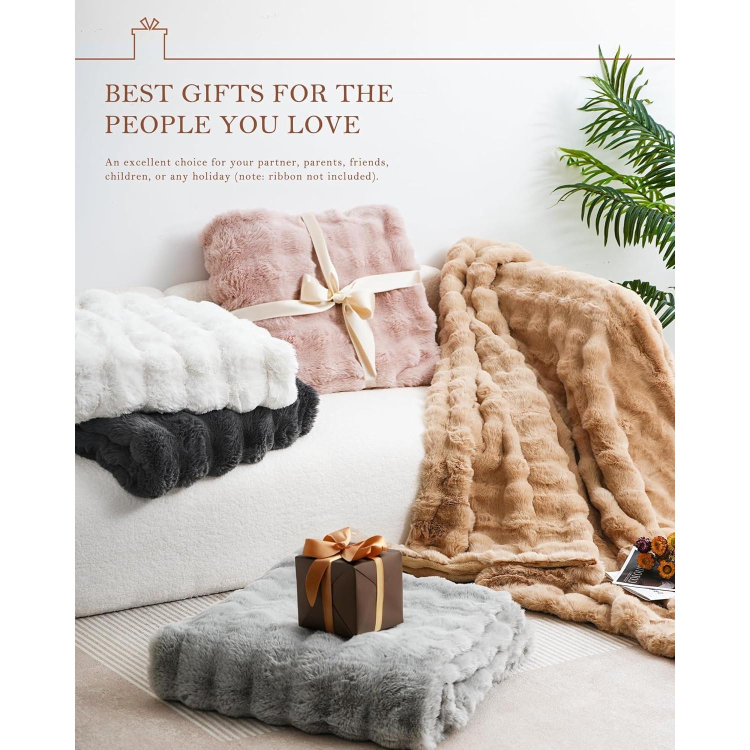 Manta de Lanzar Reversible Julio 127x152 cm Gris Suave