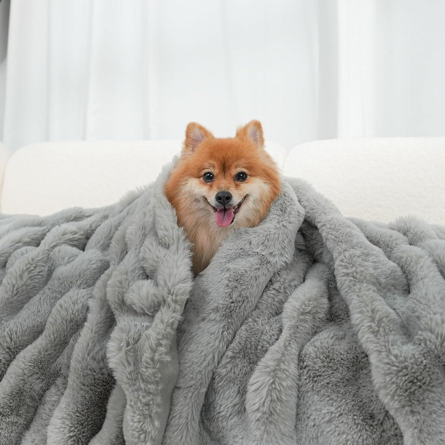 Manta de Lanzar Reversible Julio 127x152 cm Gris Suave