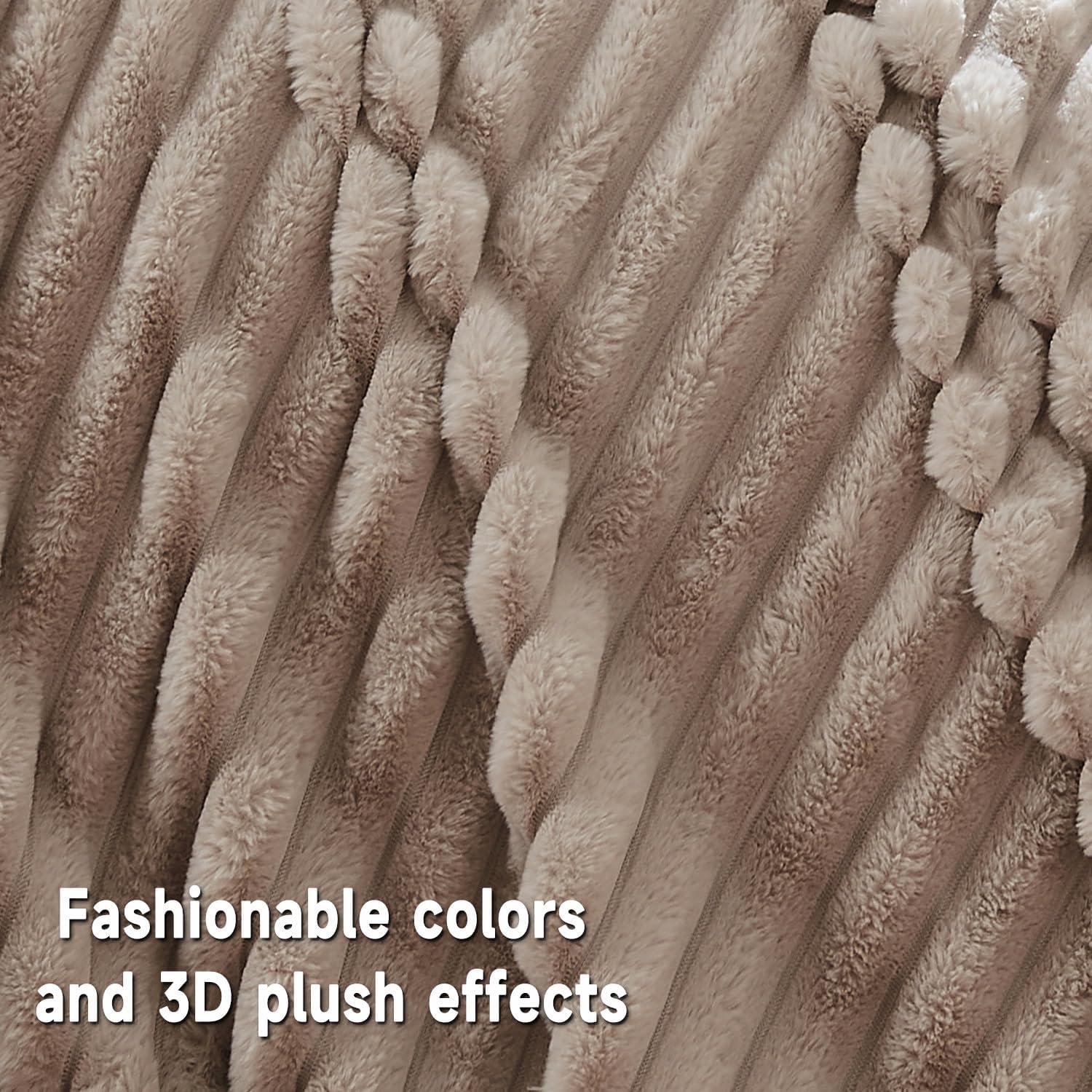 Manta de Piel Sintética Lotus Karen 127x152 cm Lino Rayas