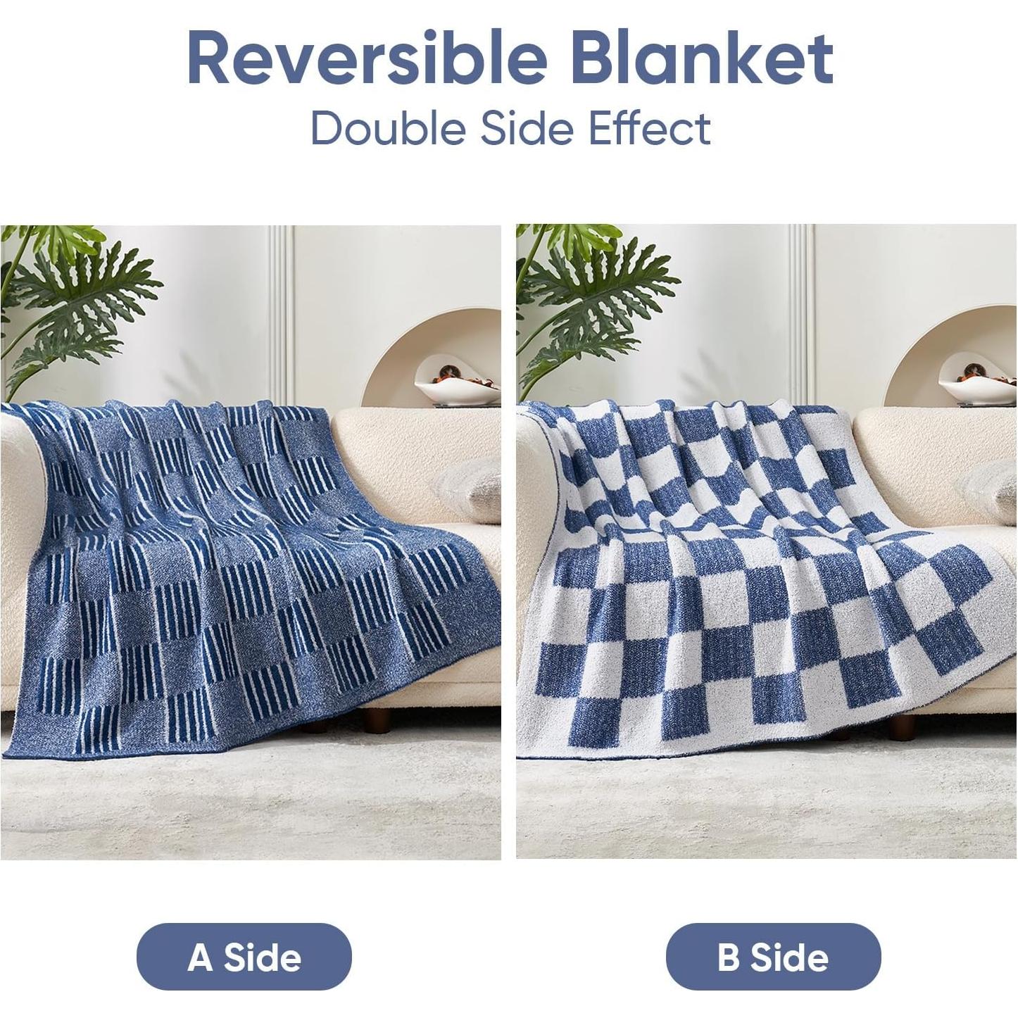 Manta de Piel Sintética Snuggle Sac 127x152 cm Marino Jaspeado