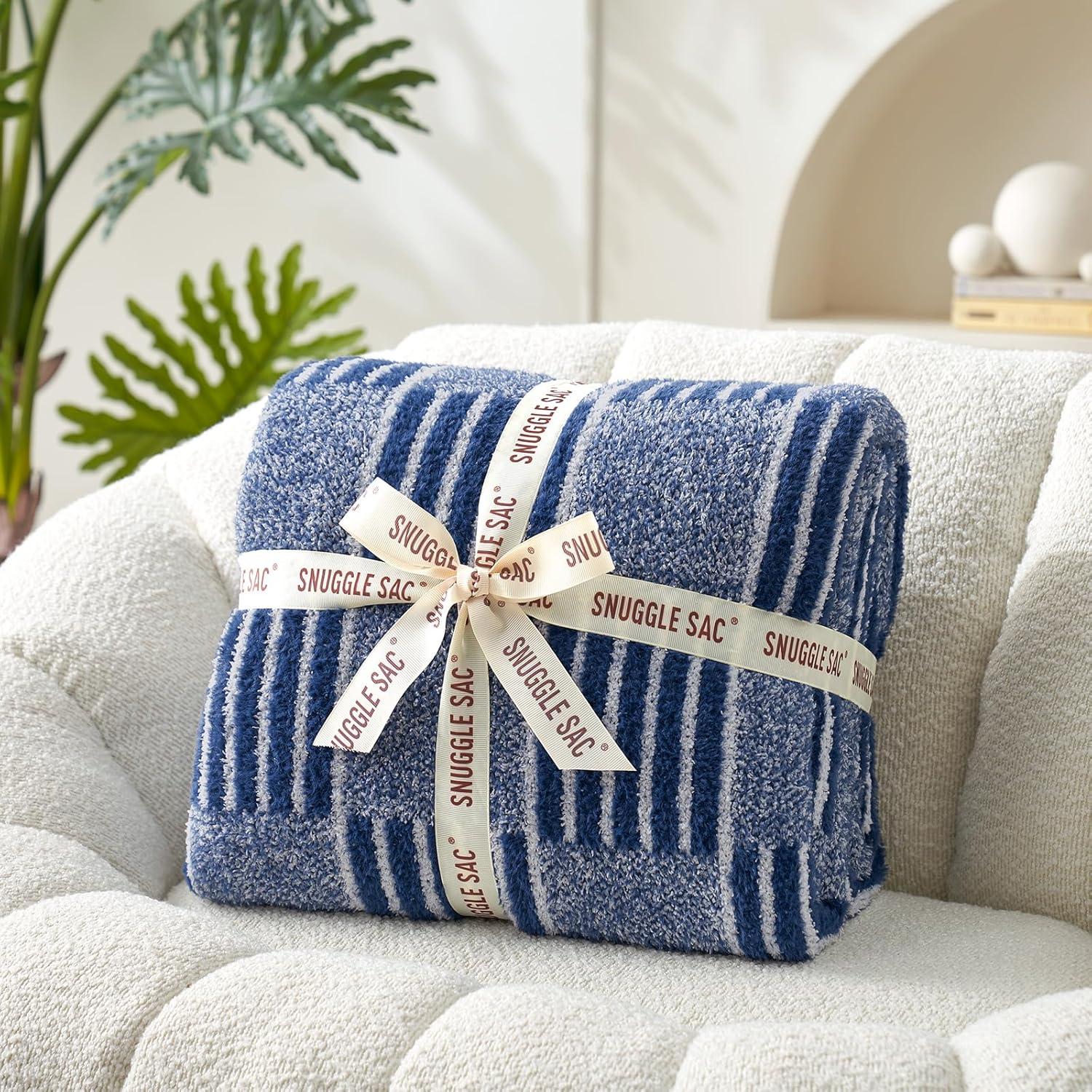 Manta de Piel Sintética Snuggle Sac 127x152 cm Marino Jaspeado