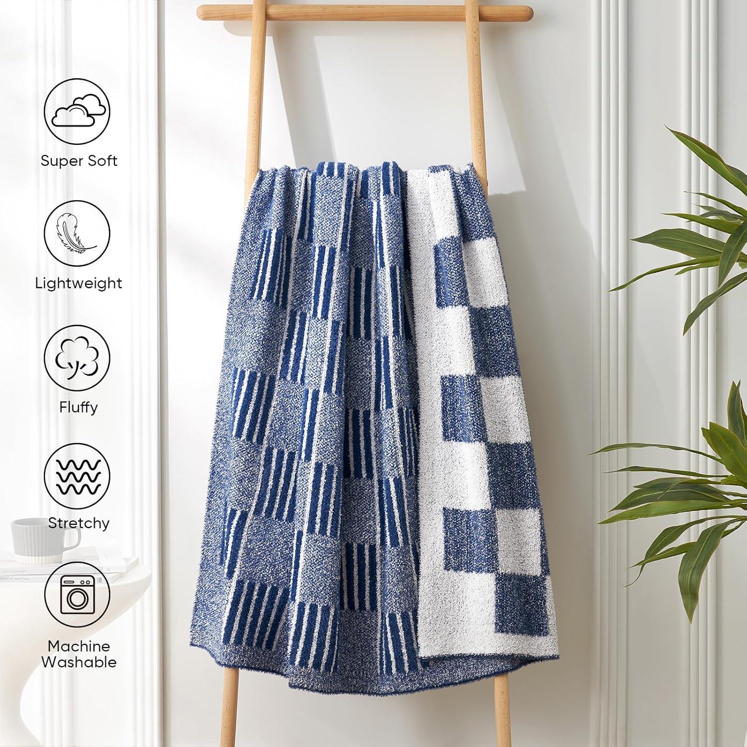 Manta de Piel Sintética Snuggle Sac 127x152 cm Marino Jaspeado