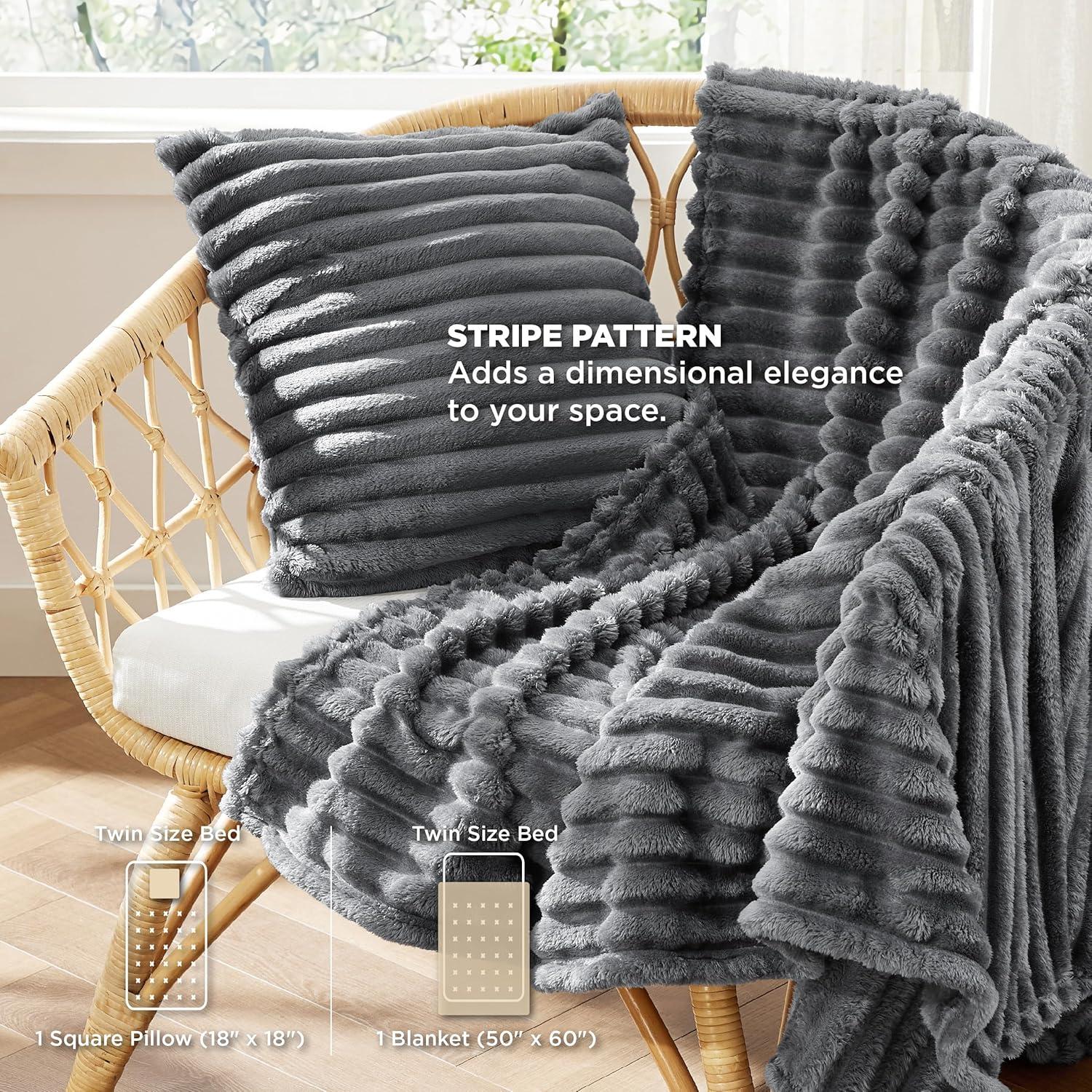 Juego de Edredón Queen Bedsure 5 Piezas Gris Oscuro