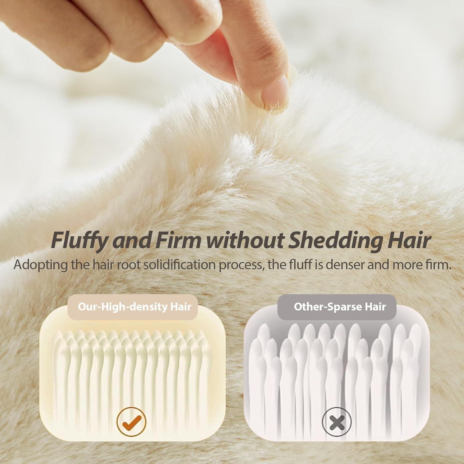 Manta de Peluche Falso de Conejo TINA'S HOME 127x152 cm Crema